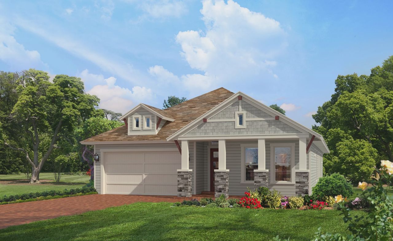 Representative exterior photo of a completed home built from the Serena II by ICI Homes in Veranda Bay, Flagler Beach, FL (Image 2).