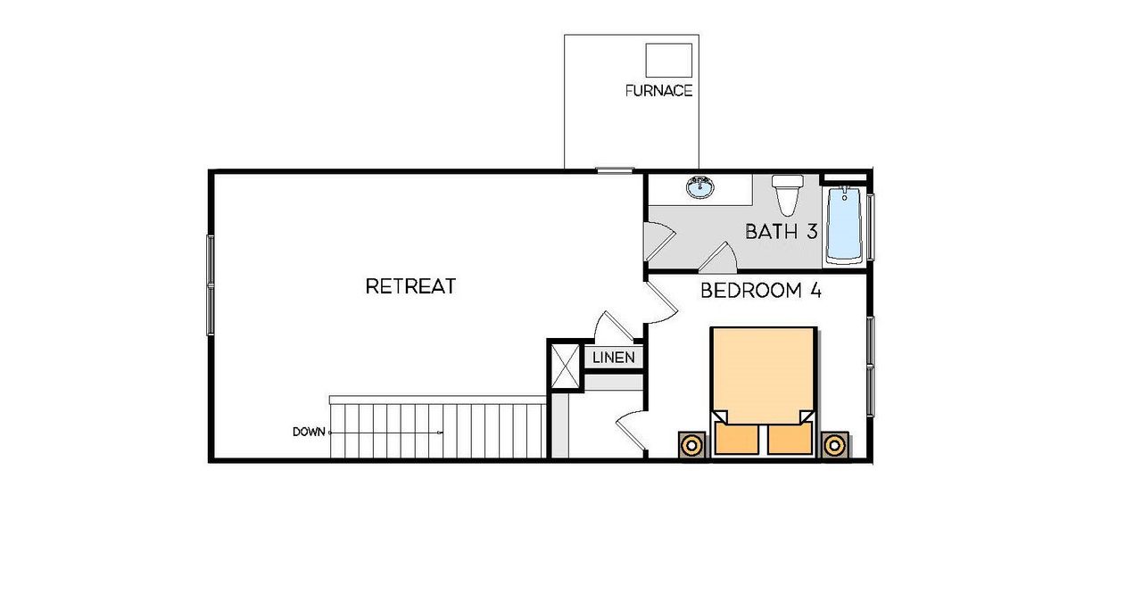 2D floor plan layout of this home in Queens Street, Cornelius, NC (Image 2).