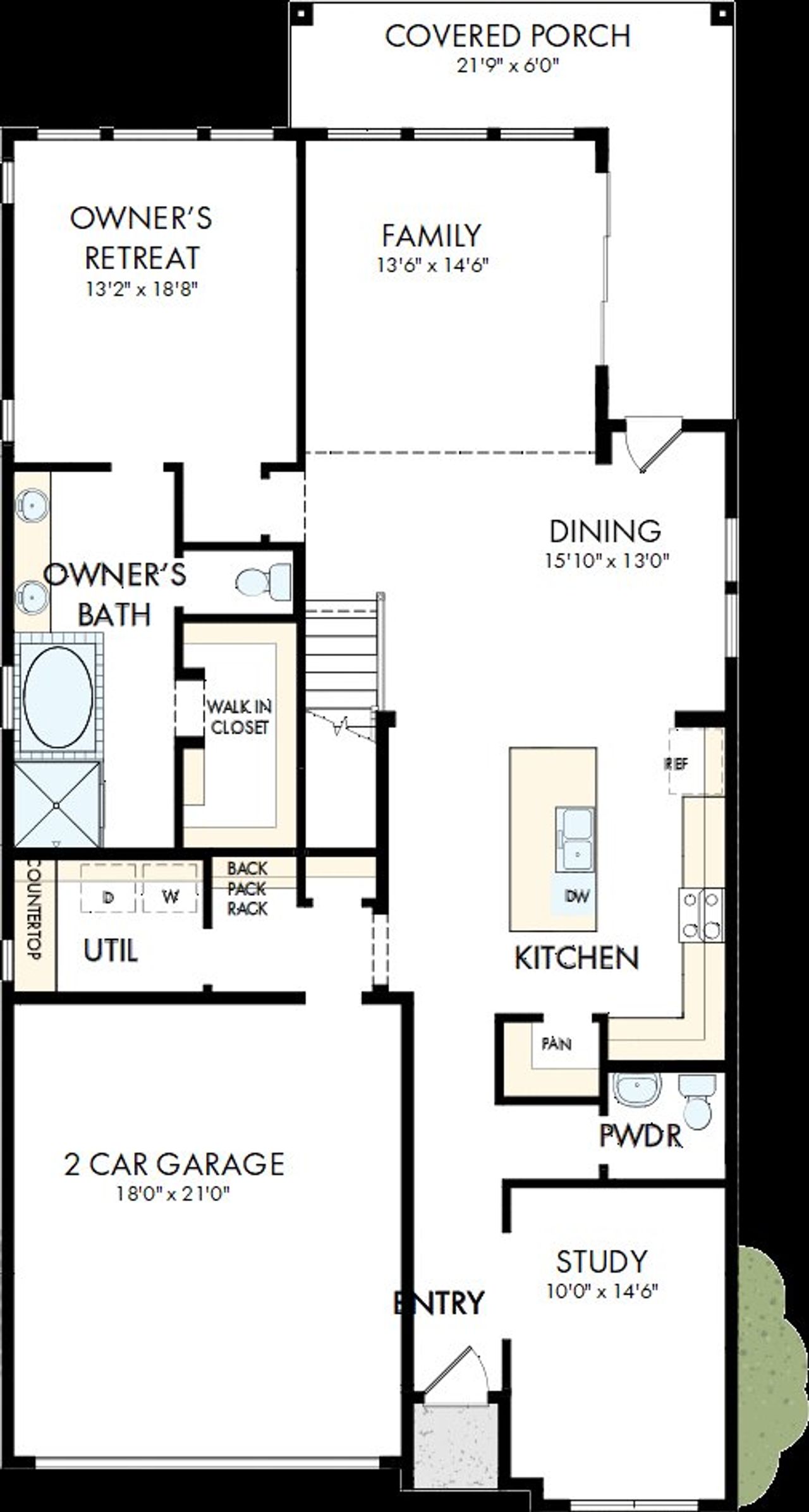 2D floor plan layout of this home in Flora, Hutto, TX (Image 2).