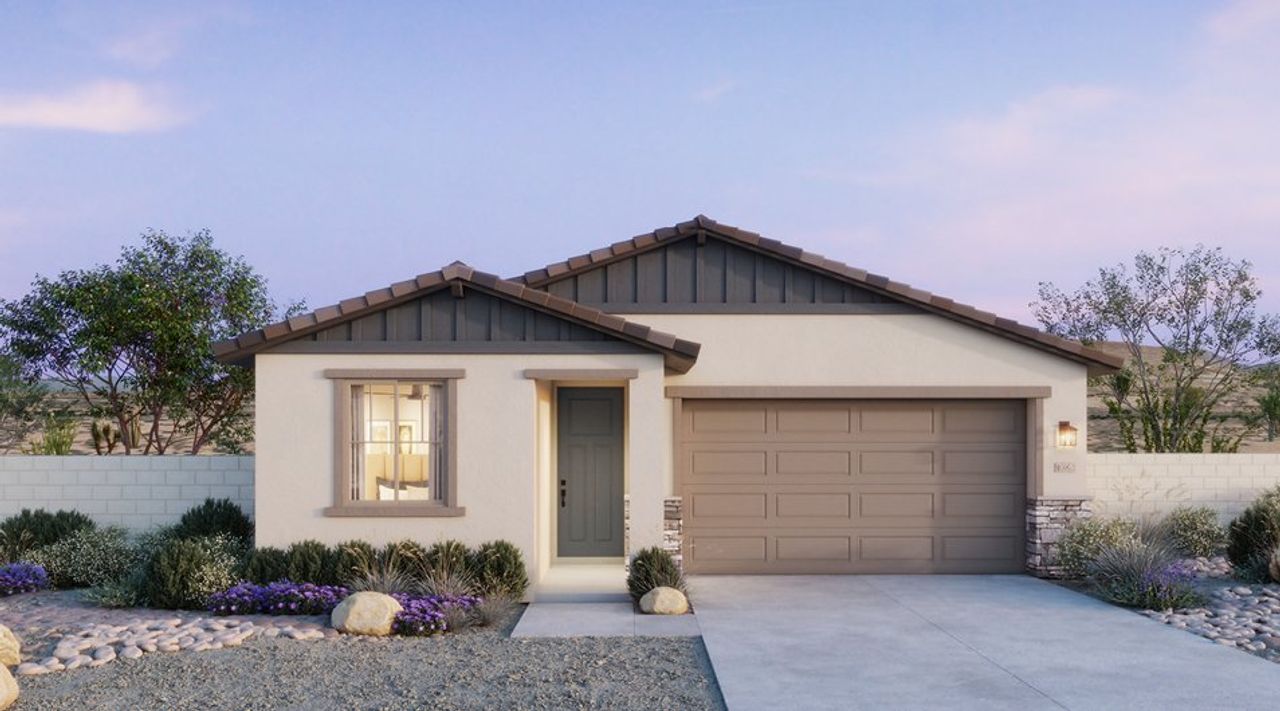 Representative exterior photo of a completed home built from the 3501 by Risewell Homes in Skyline Village, San Tan Valley, AZ (Image 2).