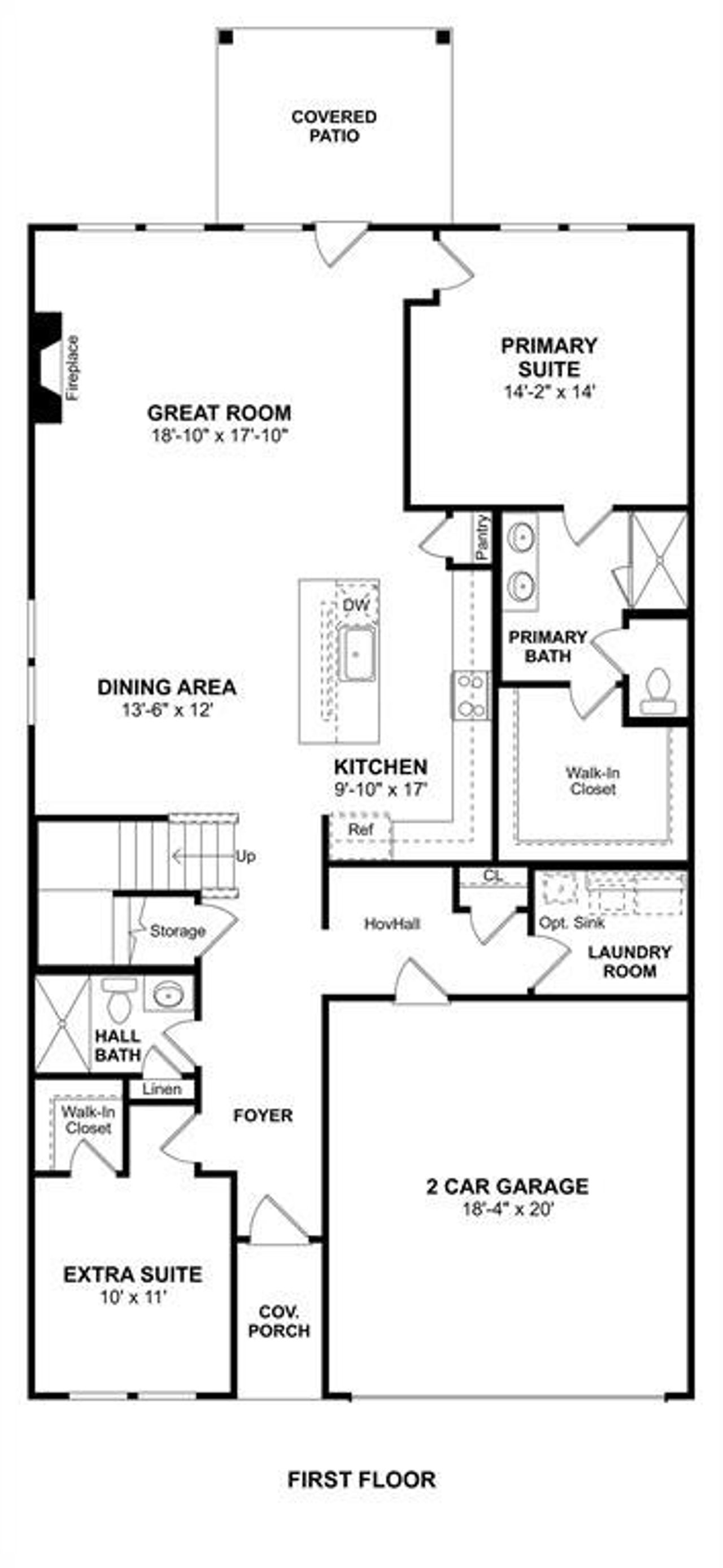 2D floor plan layout of this home in Rolling Ridge, Van Alstyne, TX (Image 2).