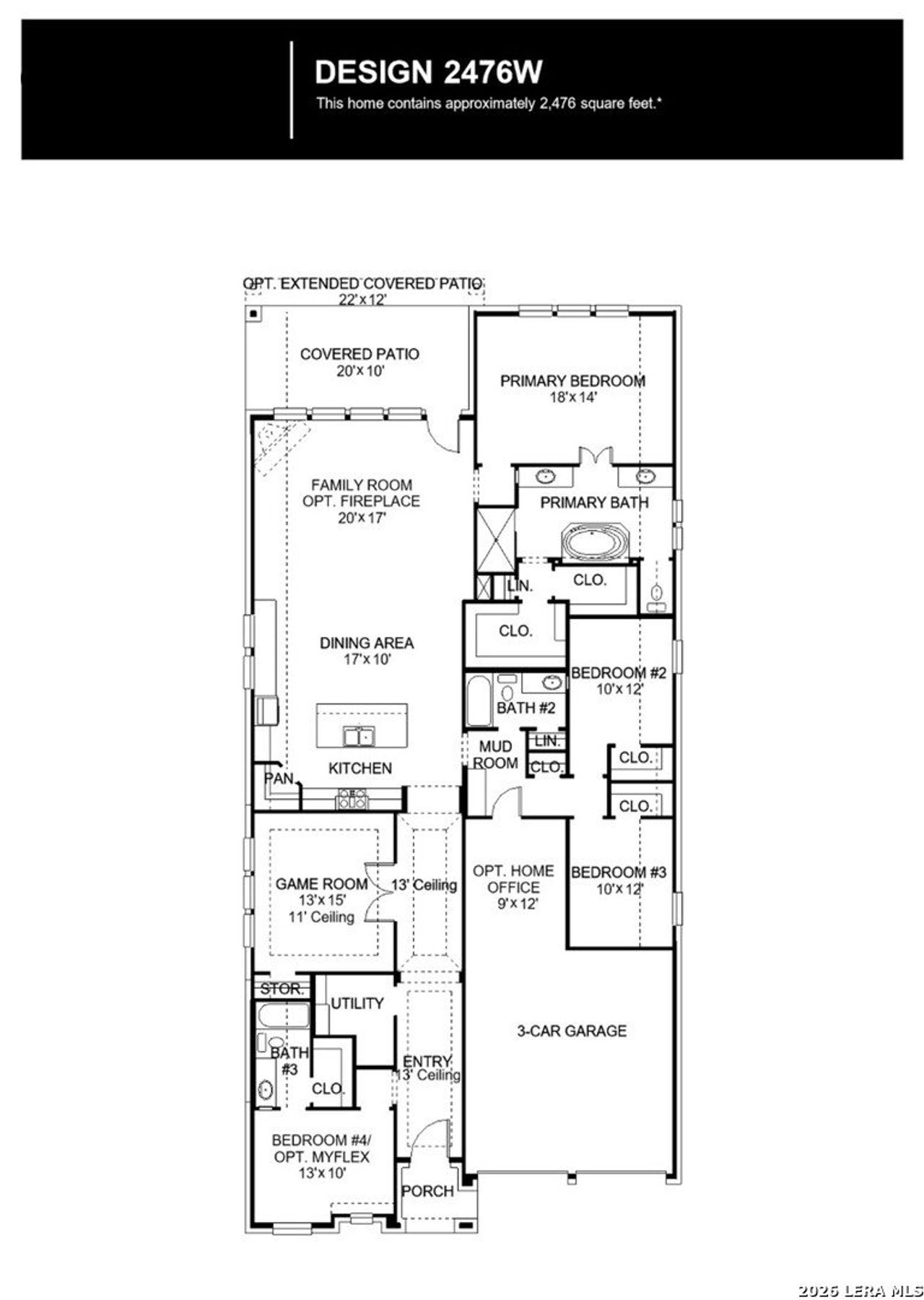 2D floor plan layout of this home in Alsatian Oaks, Castroville, TX (Image 2).