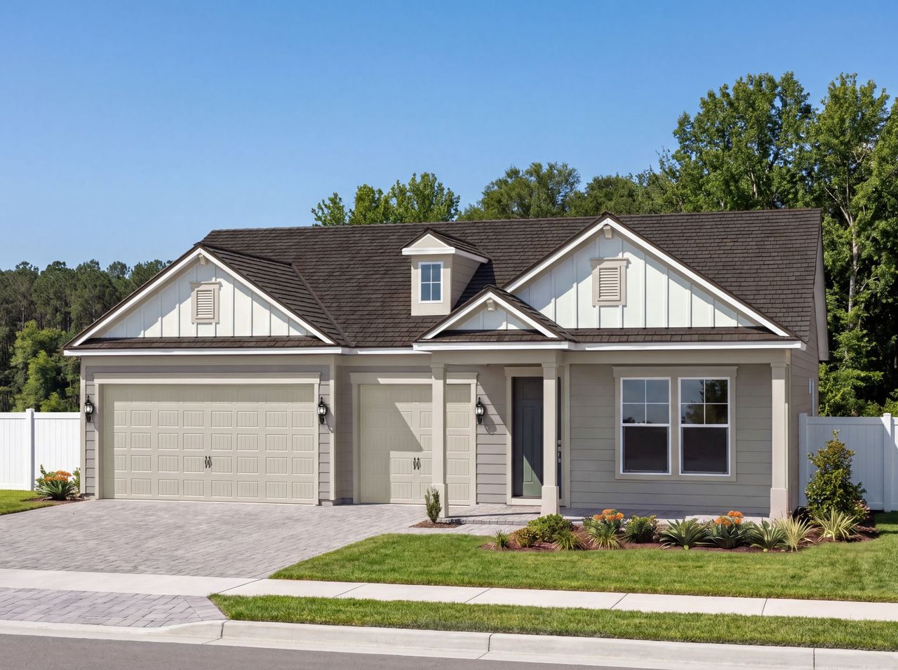Representative exterior photo of a completed home built from the Mahogany by Pulte Homes in Oakmere, Jacksonville, FL (Image 2).