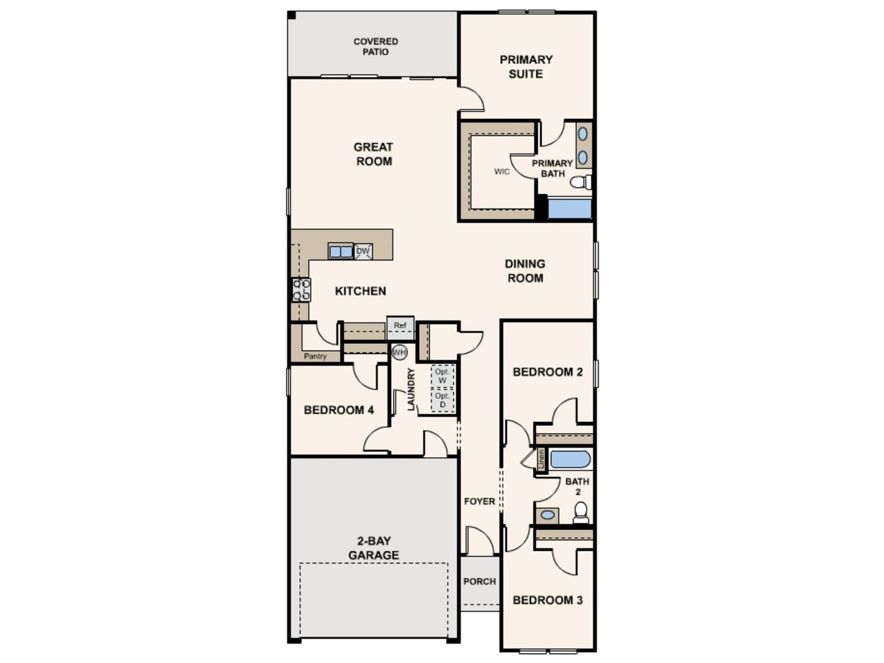 2D floor plan layout for the Verbena by Century Complete in DL Ranch, Lake Havasu City, AZ (Image 2). 2D floor plan layout for the Verbena by Century Complete in DL Ranch, Lake Havasu City, AZ (Image 2).