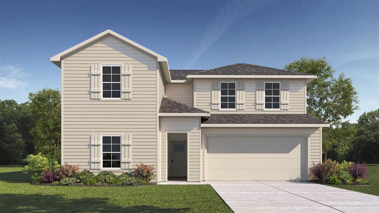 Front exterior of a new home in Waverly Estates, Josephine, TX, highlighting curb appeal (Image 2). Front exterior of a new home in Waverly Estates, Josephine, TX, highlighting curb appeal (Image 2).