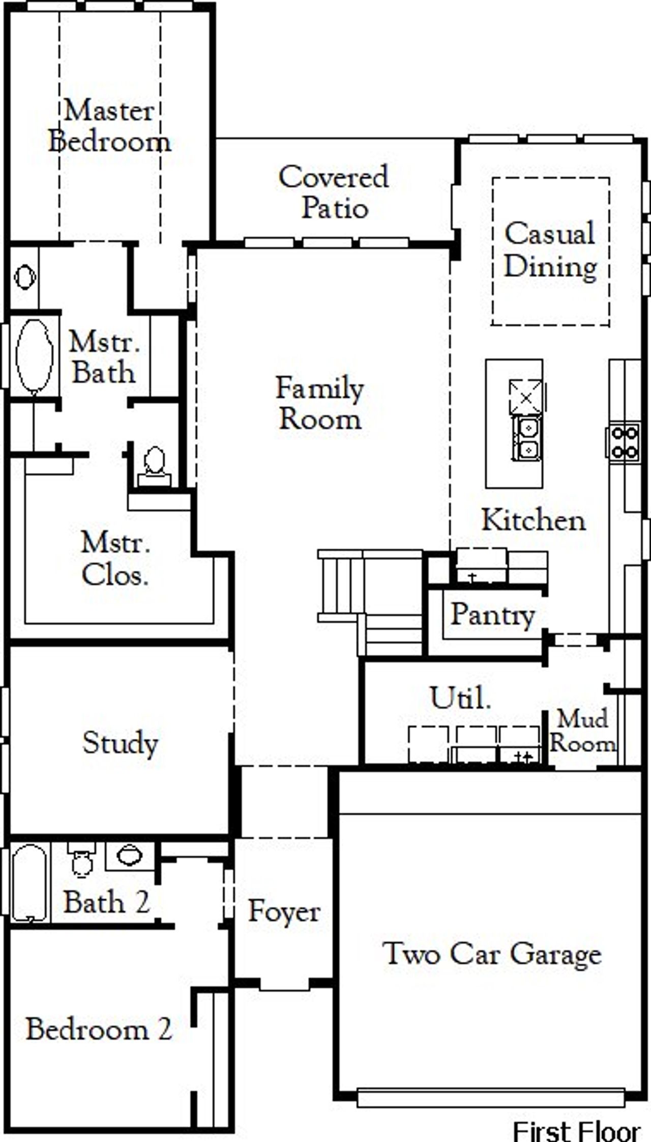 2D floor plan layout of this home in Legacy, League City, TX (Image 2).