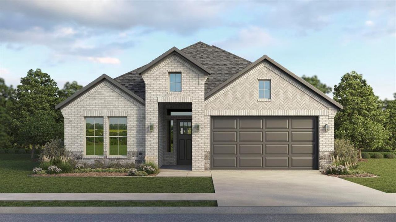 Front exterior of a new home in Clearview Ranch, Royse City, TX, highlighting curb appeal (Image 2).