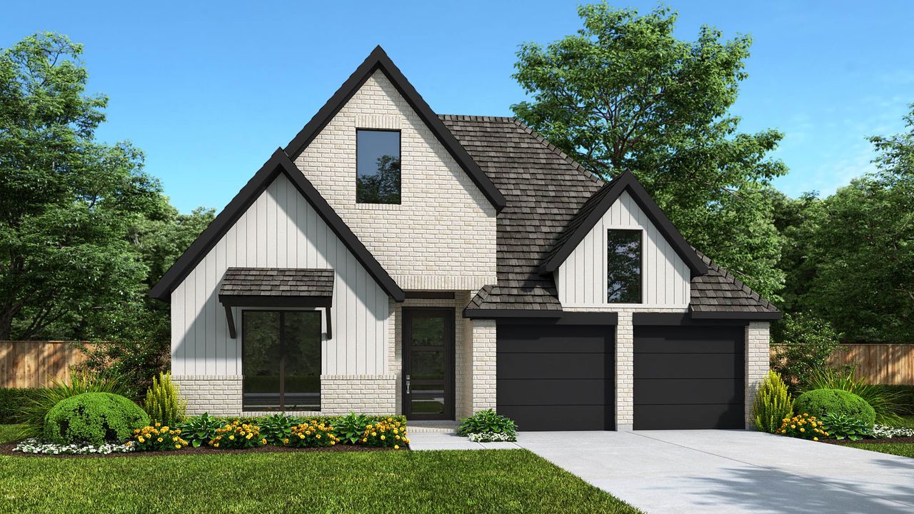 Representative exterior photo of a completed home built from the 2619W by Perry Homes in Bridgeland, Cypress, TX (Image 2).