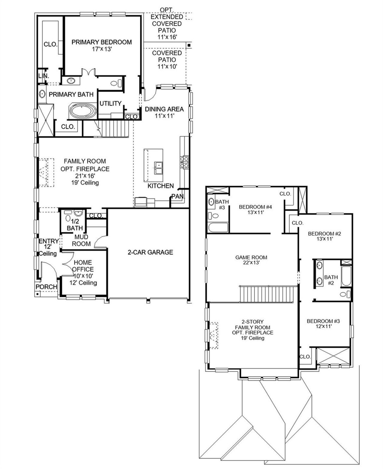 2D floor plan layout of this home in Walden Creek, Conroe, TX (Image 2).