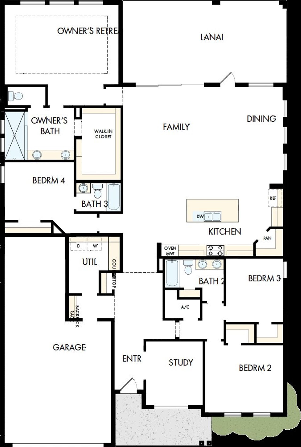2D floor plan layout of this home in Lakeview Crossing – Classic Series, Sarasota, FL (Image 2).