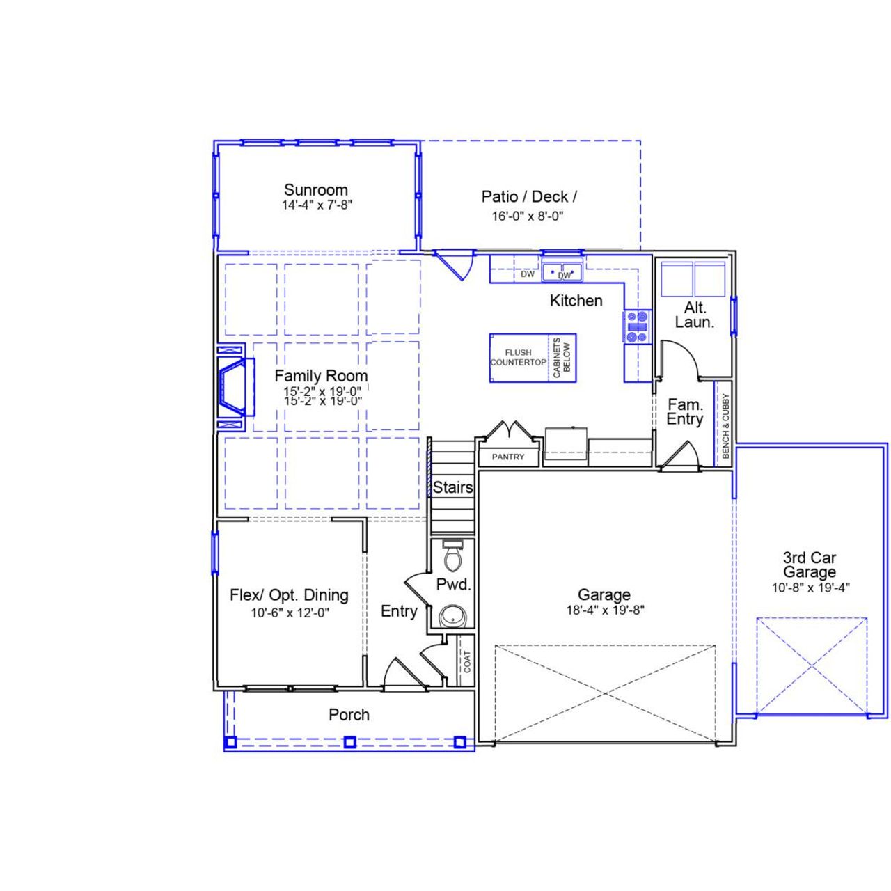 2D floor plan layout of this home in Indigo at Abbey Preserve, Wilmington, NC (Image 2). 2D floor plan layout of this home in Indigo at Abbey Preserve, Wilmington, NC (Image 2).