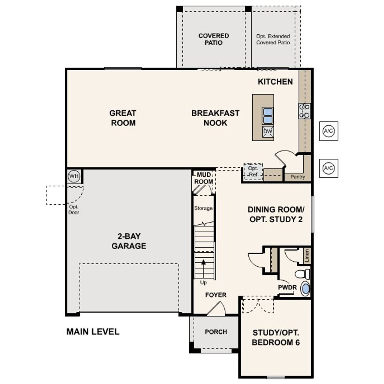 2D floor plan layout of this home in Rancho Vista, Surprise, AZ (Image 2).