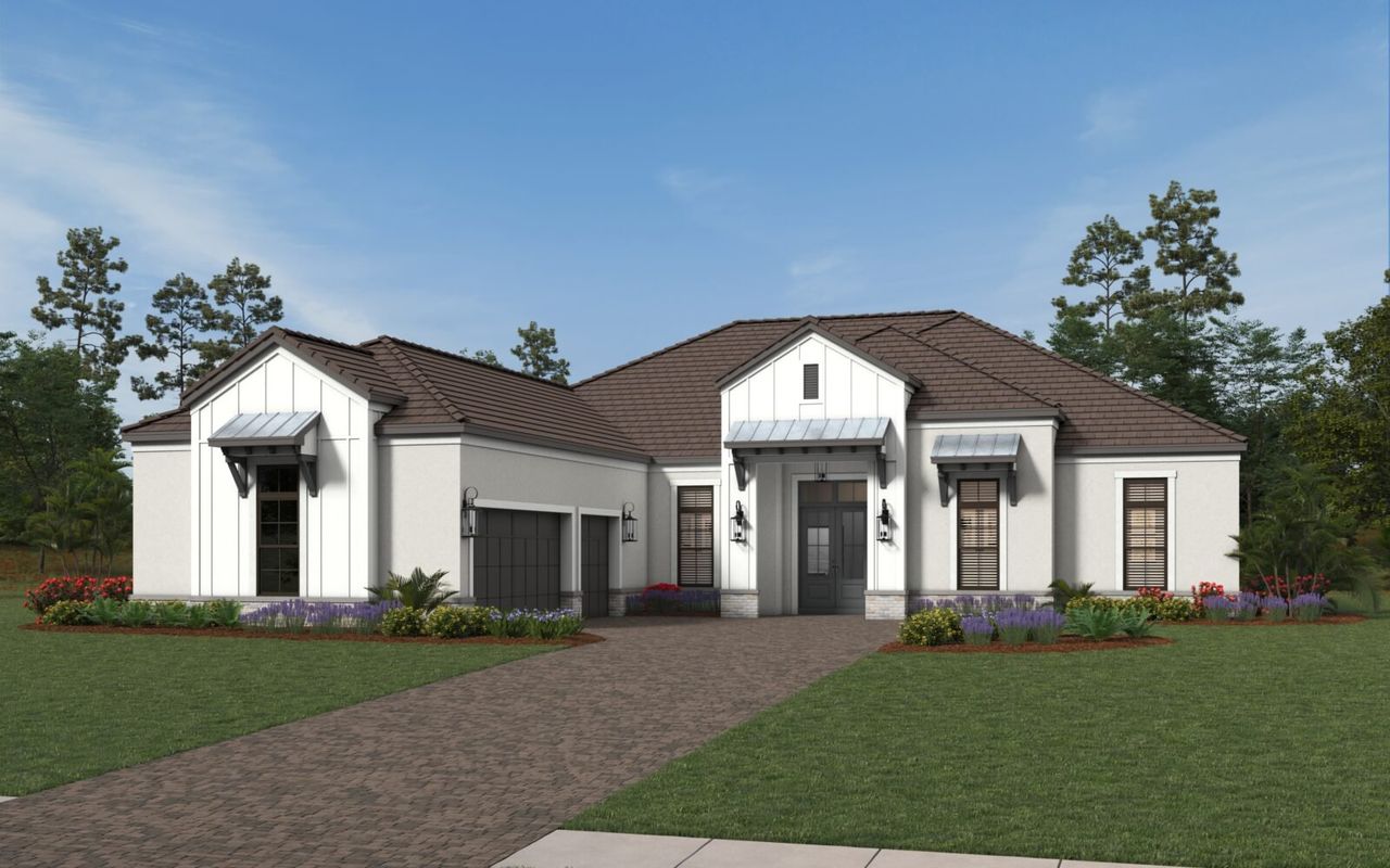 Representative exterior photo of a completed home built from the Kingfisher 2 by Neal Signature Homes in Waterbury Park, Bradenton, FL (Image 2).