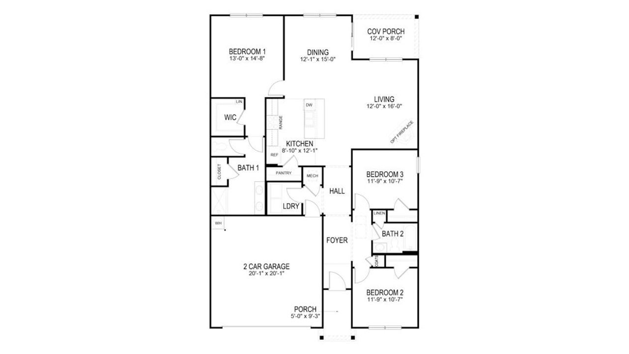 2D floor plan layout of this home in Price's Point, Knoxville, TN (Image 2).