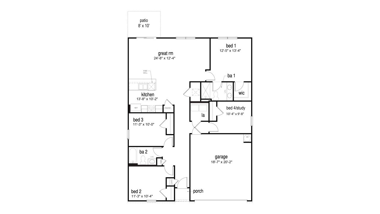 2D floor plan layout for the Freeport by D.R. Horton in Oak Hill, Vonore, TN (Image 2). 2D floor plan layout for the Freeport by D.R. Horton in Oak Hill, Vonore, TN (Image 2).