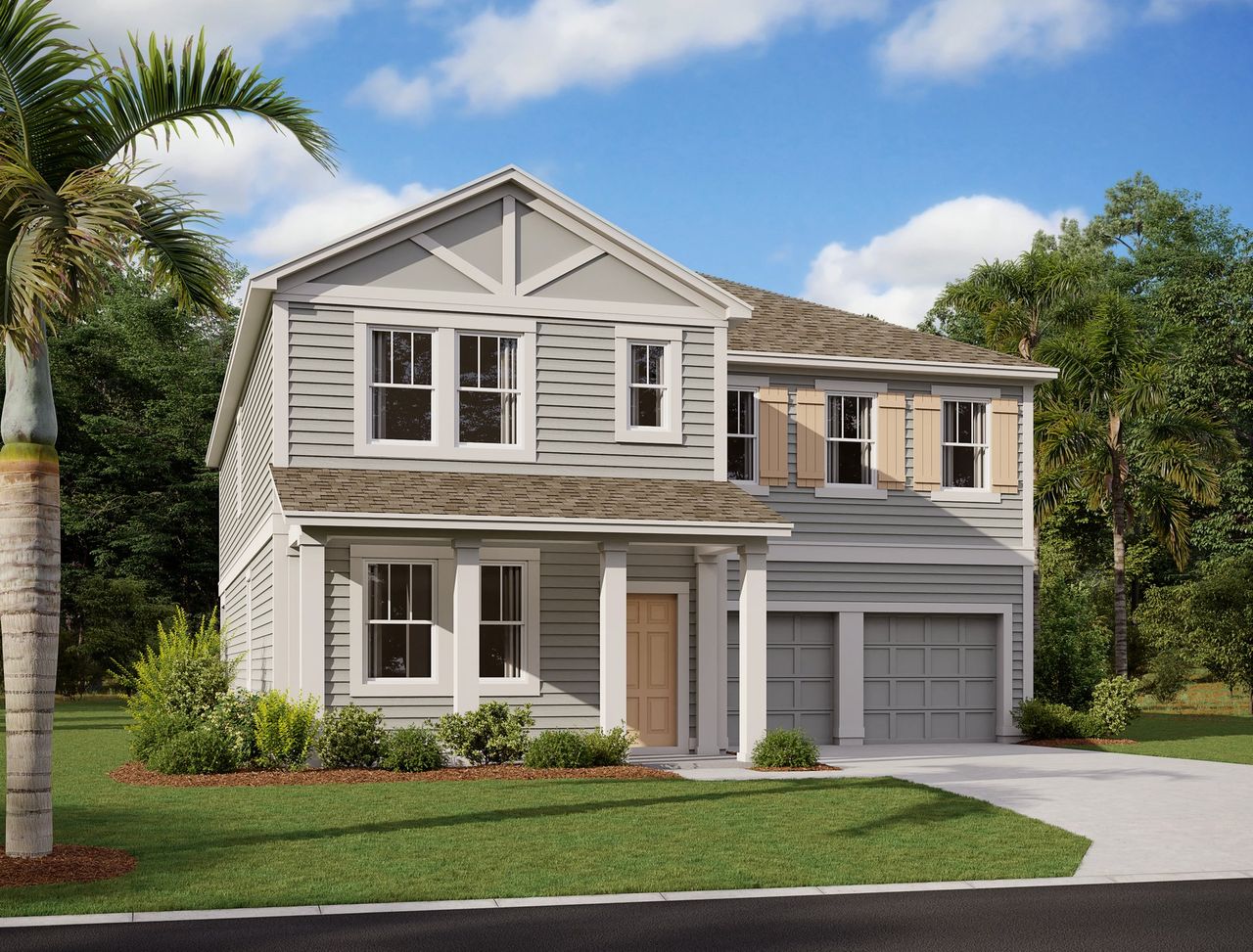 Representative exterior photo of a completed home built from the Griffin II by Ashton Woods in Ardisia Park Traditional, New Smyrna Beach, FL (Image 2). Representative exterior photo of a completed home built from the Griffin II by Ashton Woods in Ardisia Park Traditional, New Smyrna Beach, FL (Image 2).