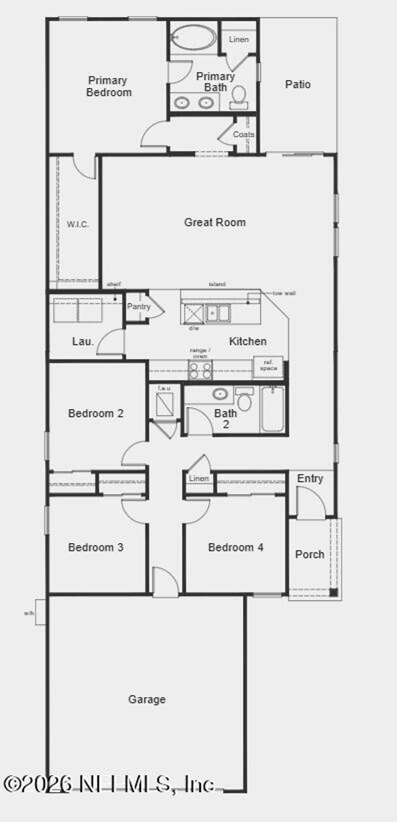 2D floor plan layout of this home in , St. Augustine, FL (Image 2). 2D floor plan layout of this home in , St. Augustine, FL (Image 2).