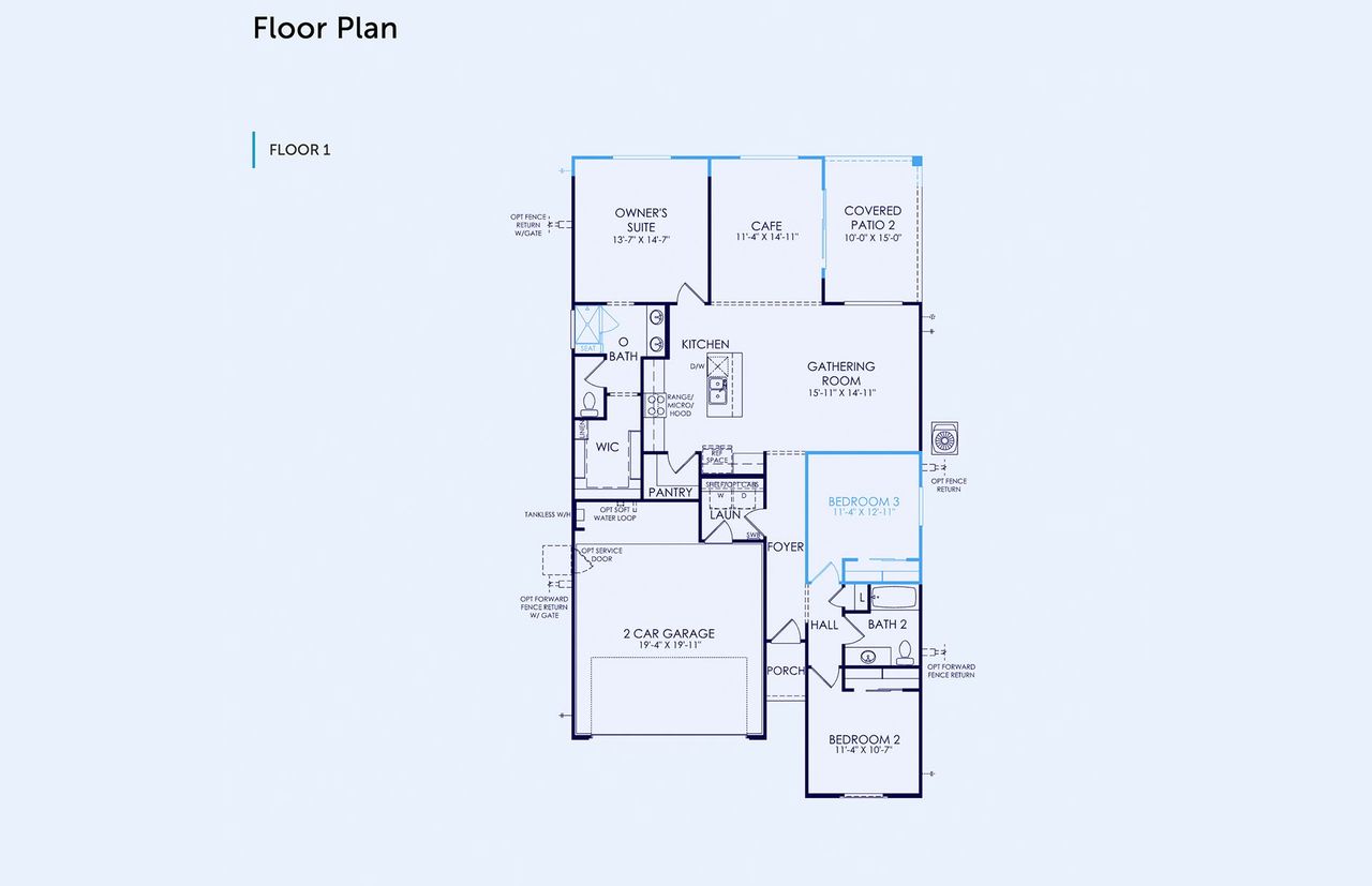 2D floor plan layout of this home in Sun City Anthem at Merrill Ranch, Florence, AZ (Image 2).