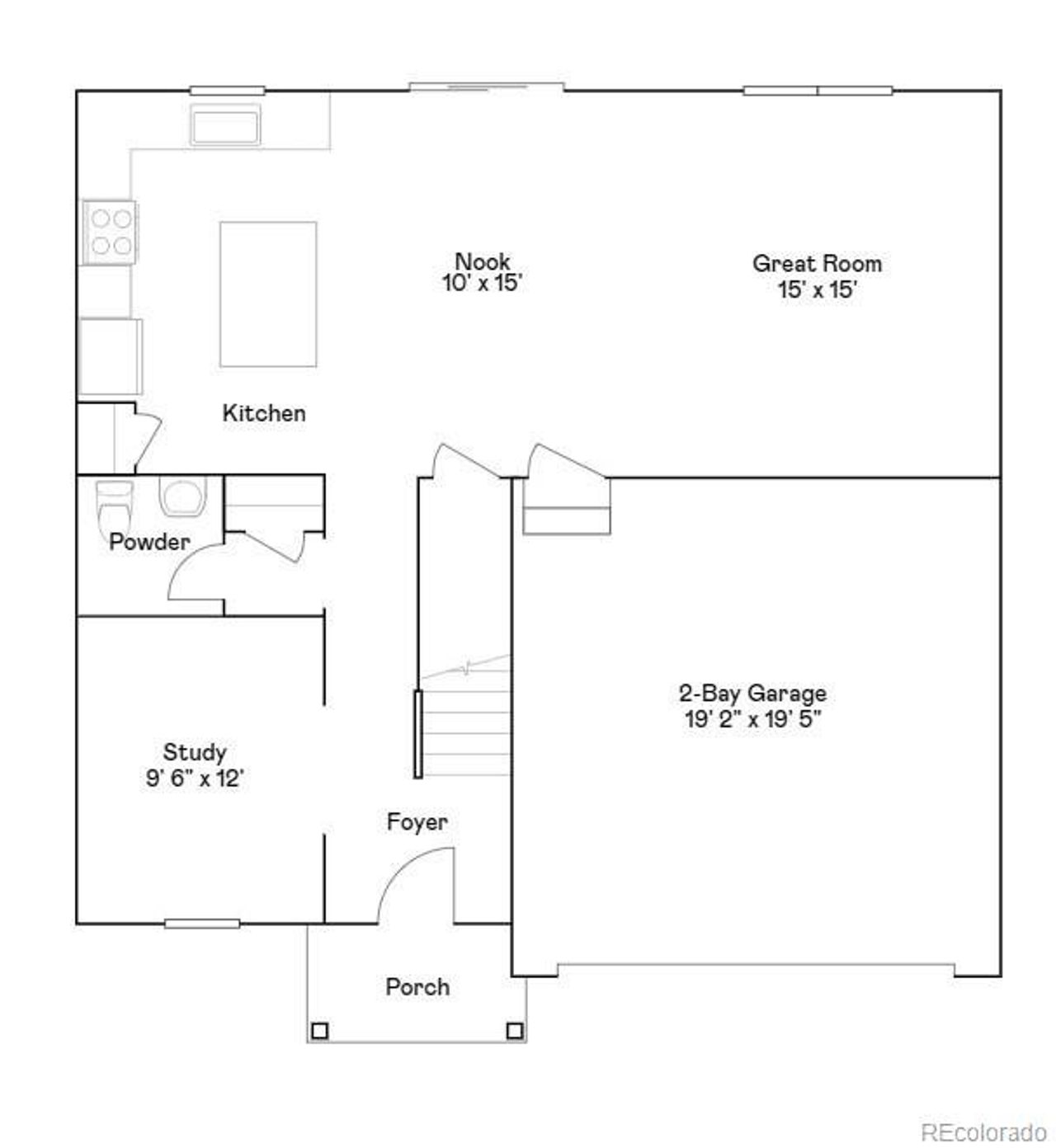 2D floor plan layout of this home in Eastcreek Farm, Thornton, CO (Image 2).