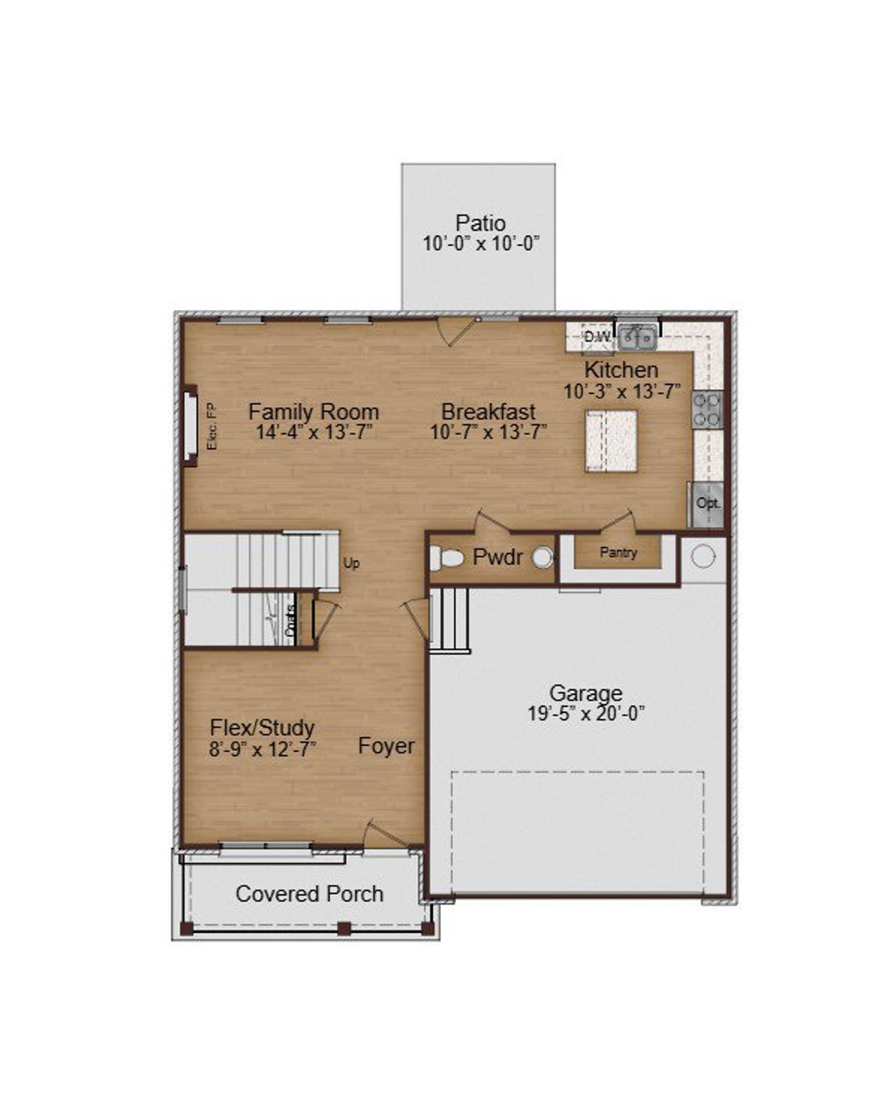2D floor plan layout for the Swindon by McKinley Homes in The Brooke at Rivertown, Fairburn, GA (Image 2).