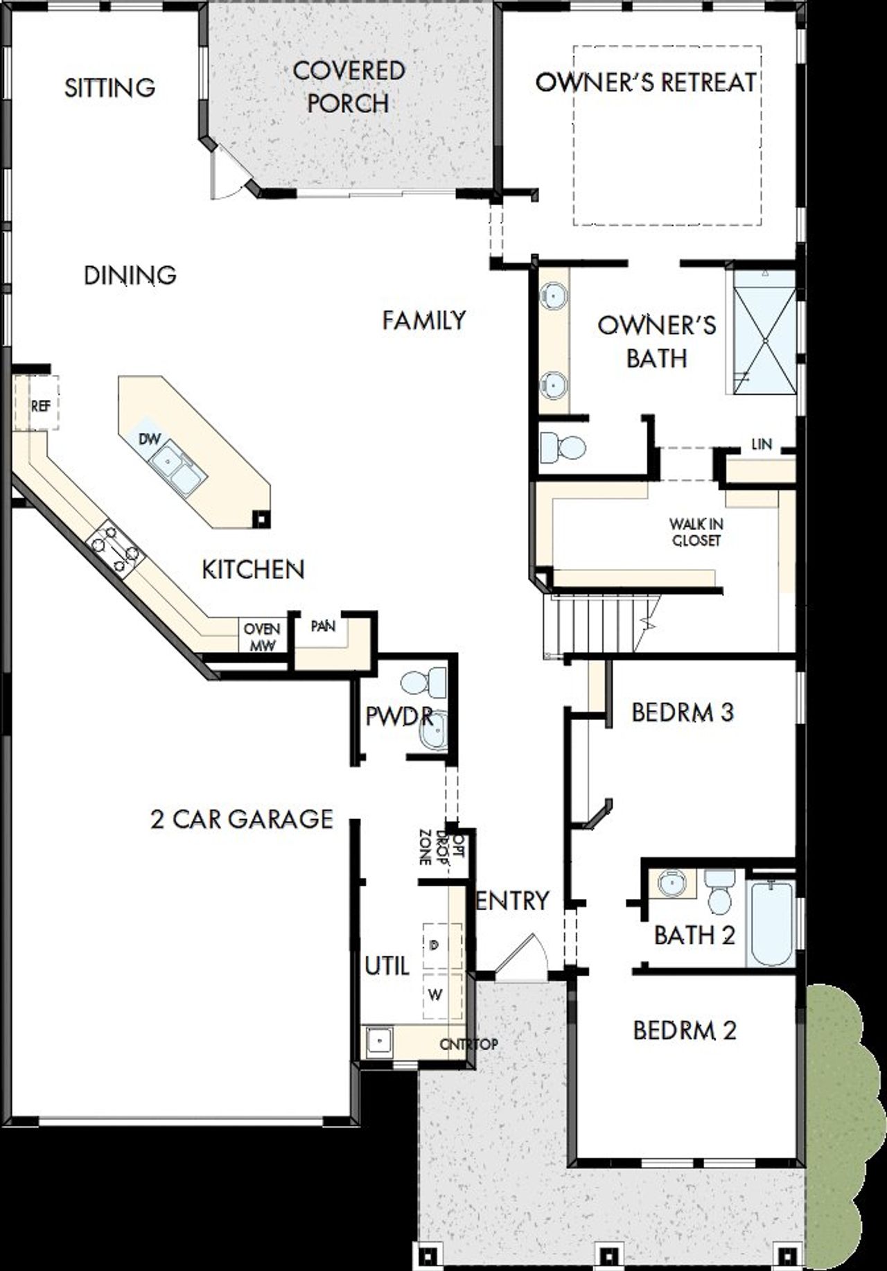 2D floor plan layout of this home in Encore at Streamside - Tradition Series, Waxhaw, NC (Image 2).