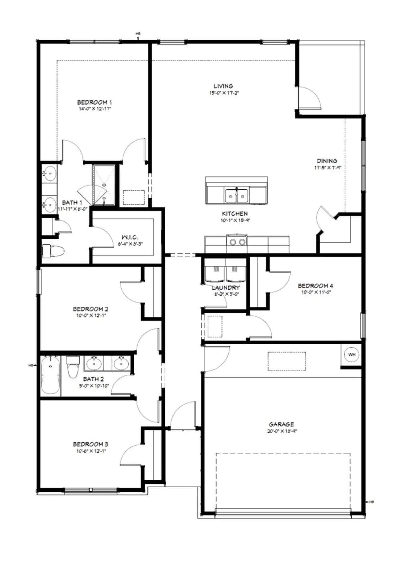 2D floor plan layout of this home in Mesa Ridge, Temple, TX (Image 2).