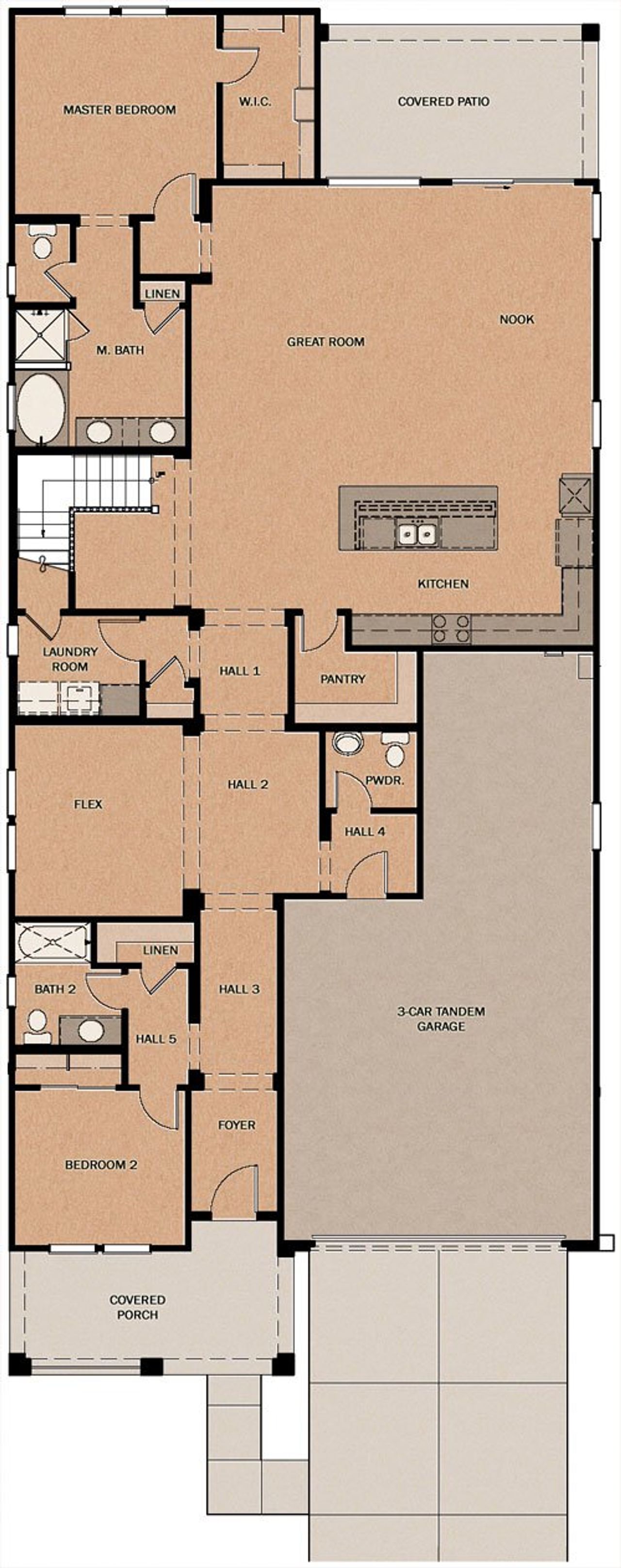 2D floor plan layout of this home in Cascades at Prasada, Surprise, AZ (Image 2). 2D floor plan layout of this home in Cascades at Prasada, Surprise, AZ (Image 2).