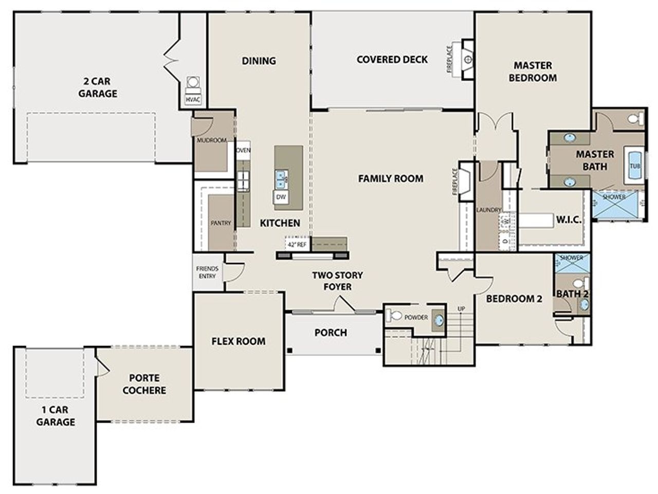 2D floor plan layout for the Buckhead by Peachtree Building Group in Town Farms, Sandy Springs, GA (Image 2).
