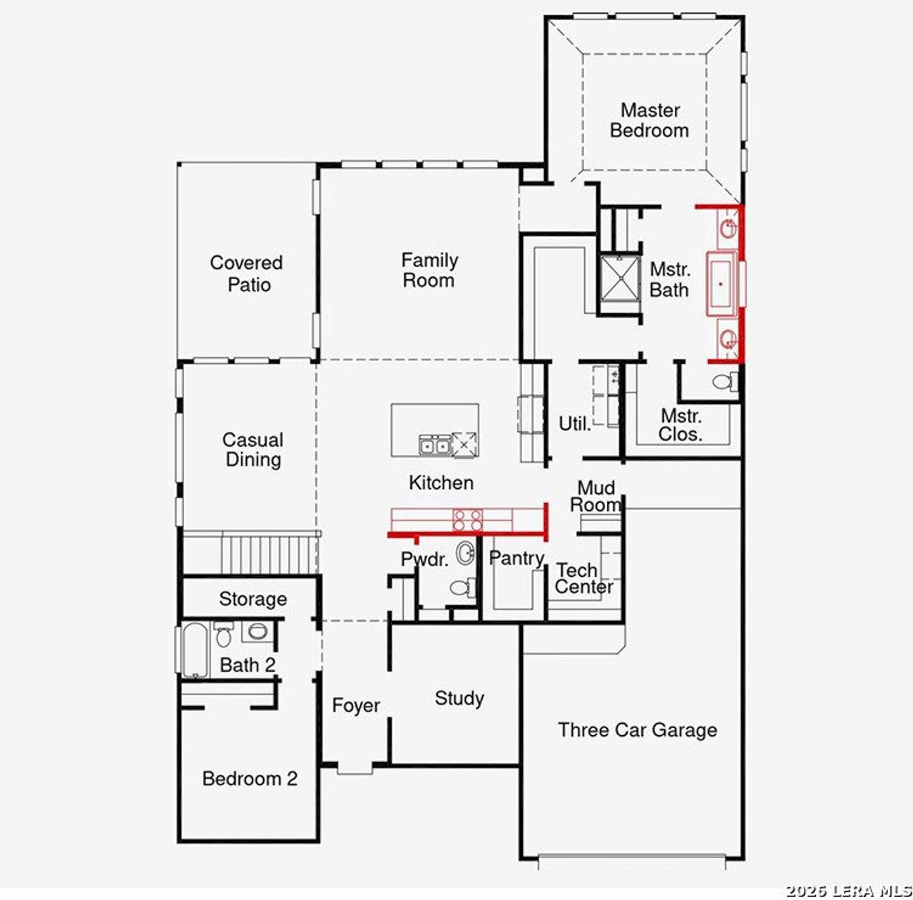2D floor plan layout of this home in Stillwater Ranch, San Antonio, TX (Image 2).