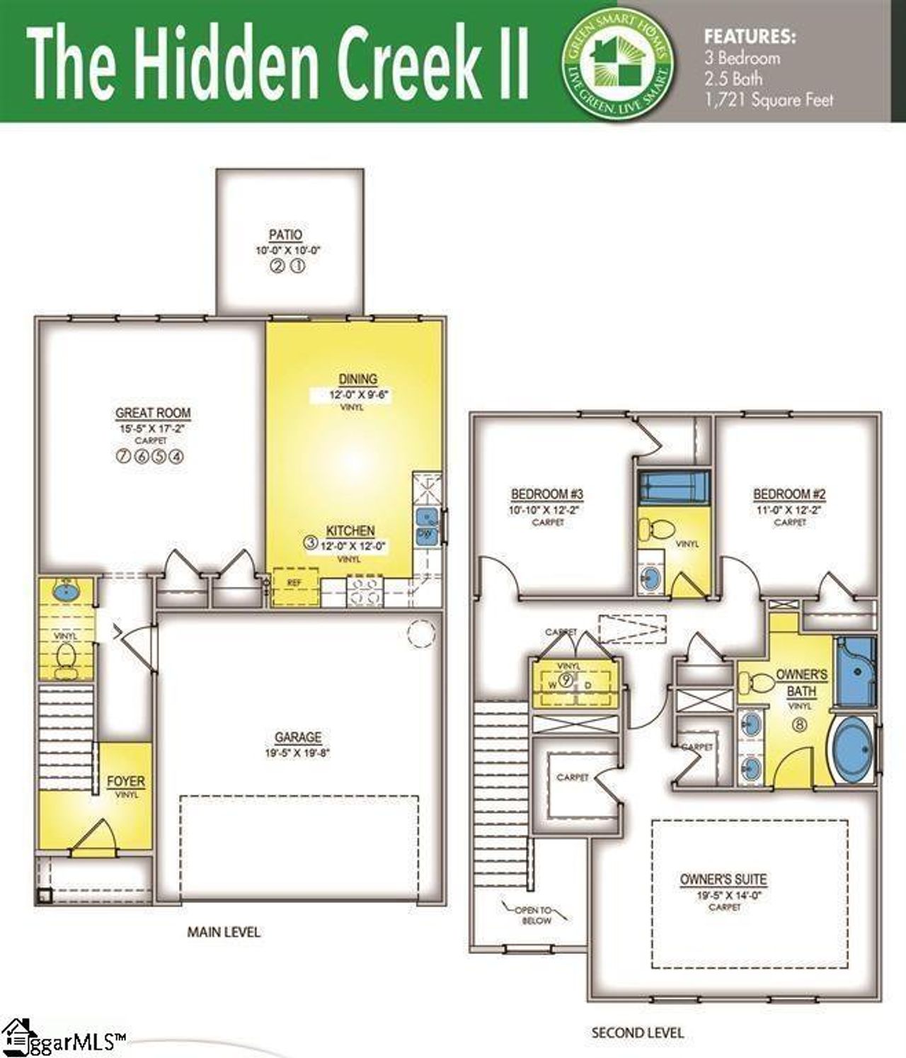 2D floor plan layout of this home in Hazelwood, Boiling Springs, SC (Image 2).