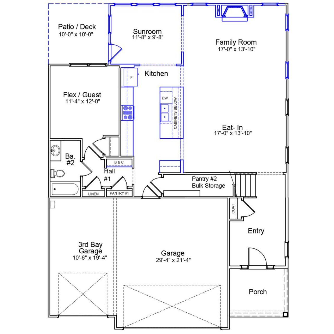 2D floor plan layout of this home in Windsor Forest, Anderson, SC (Image 2).