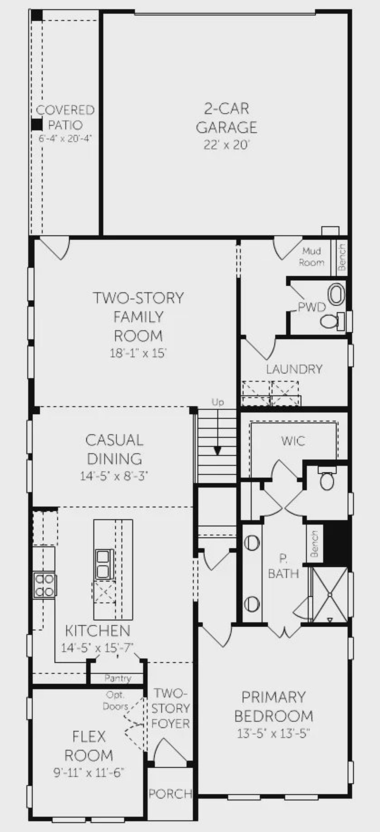 2D floor plan layout of this home in Ramble, Celina, TX (Image 2).