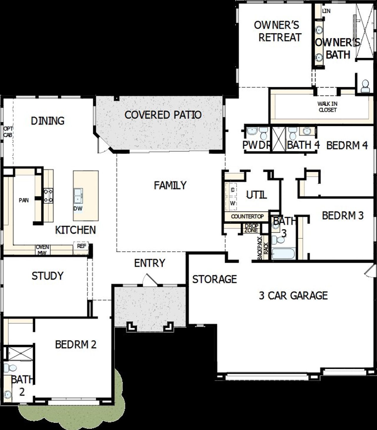 2D floor plan layout of this home in Suelo at Legado West, Queen Creek, AZ (Image 2). 2D floor plan layout of this home in Suelo at Legado West, Queen Creek, AZ (Image 2).