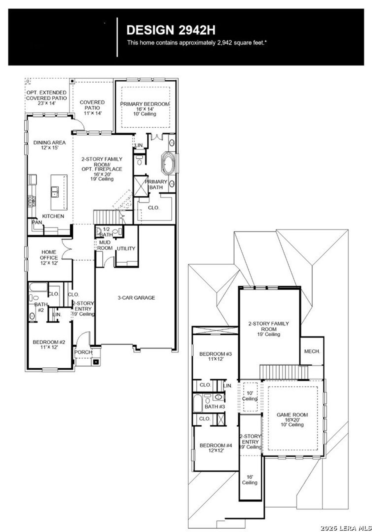 2D floor plan layout of this home in Kallison Ranch, San Antonio, TX (Image 2).