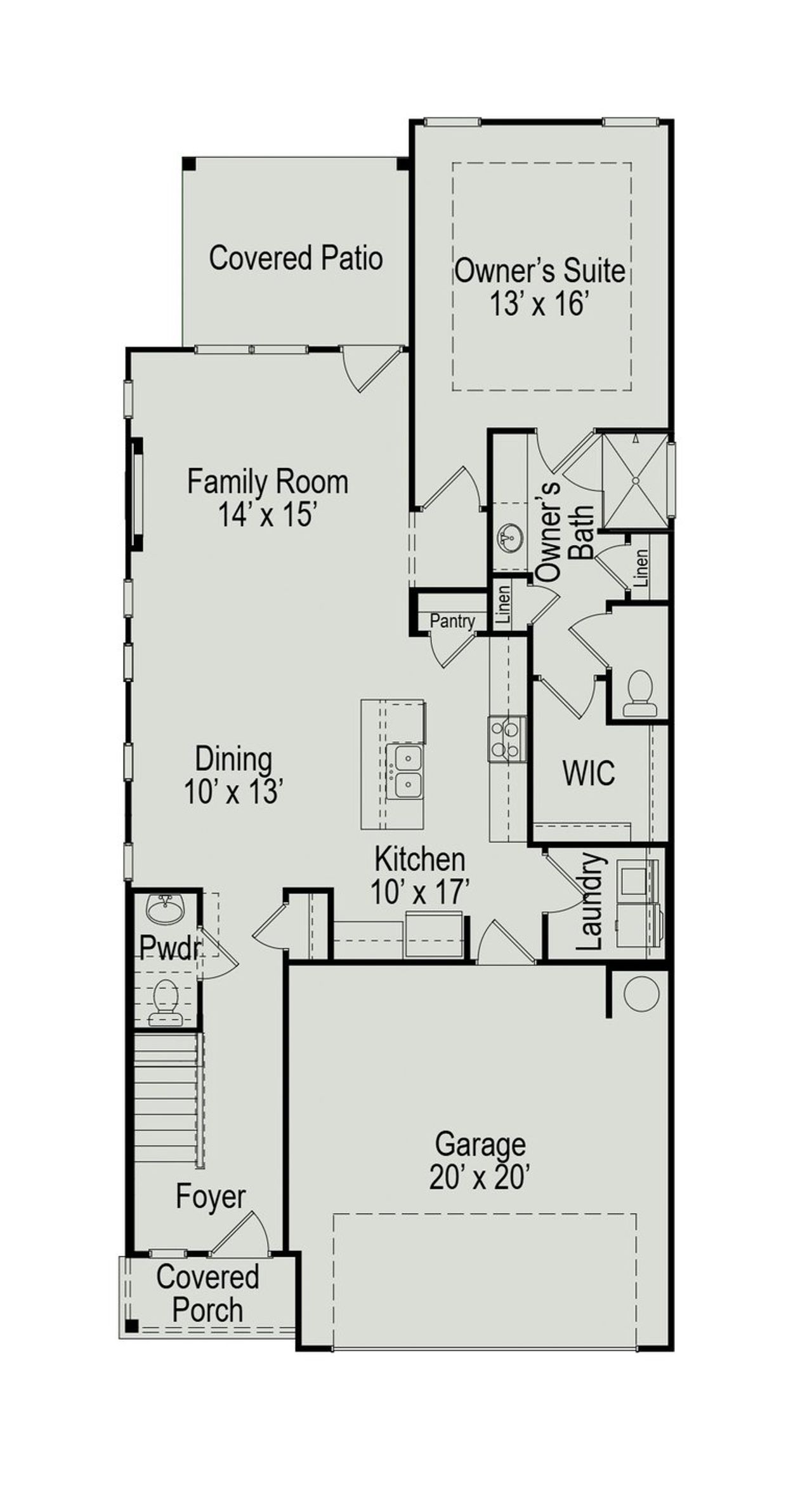 2D floor plan layout of this home in Enclave at Willis 40's, Willis, TX (Image 2).