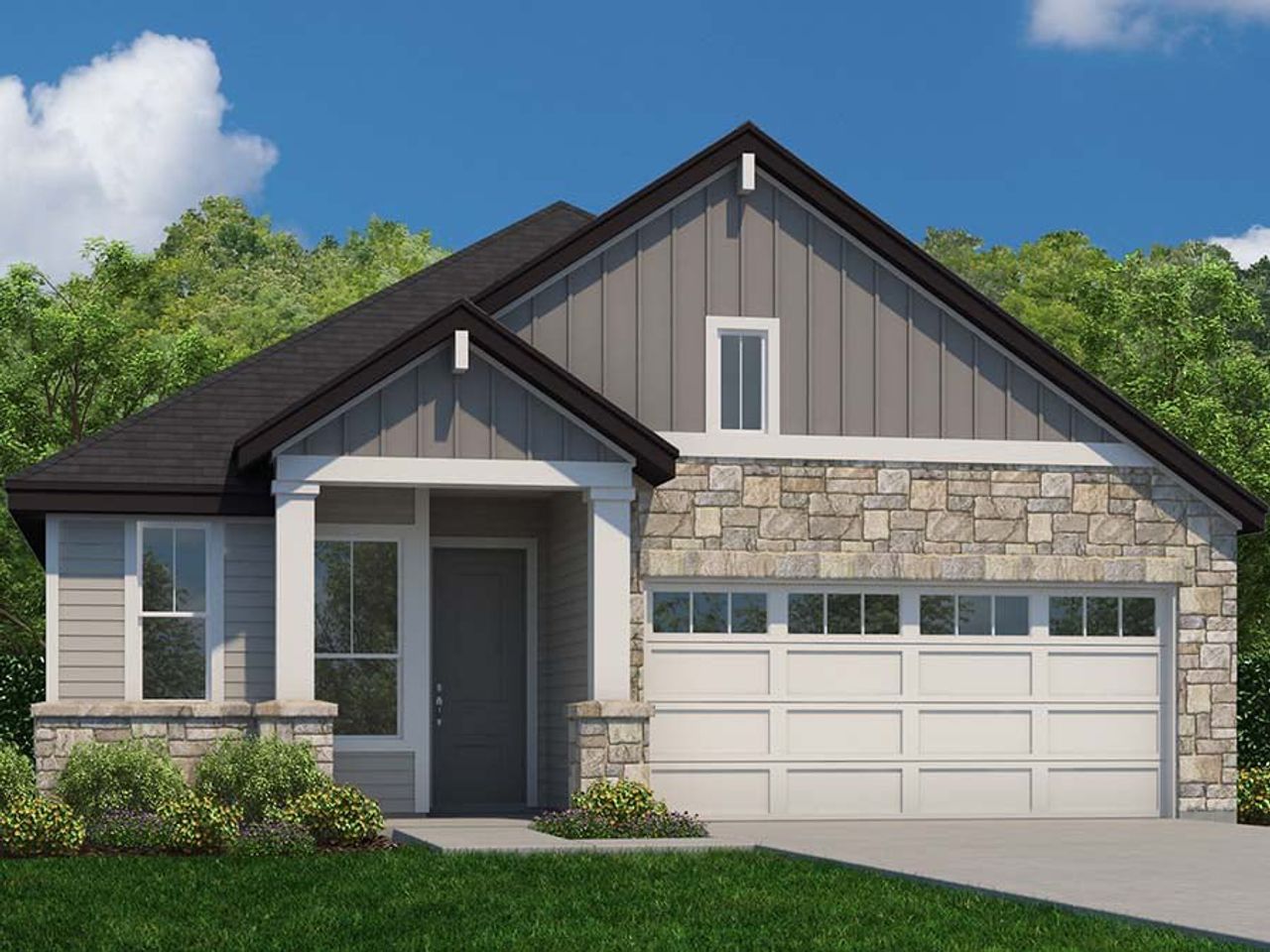 A house with a garage. A house with a garage.