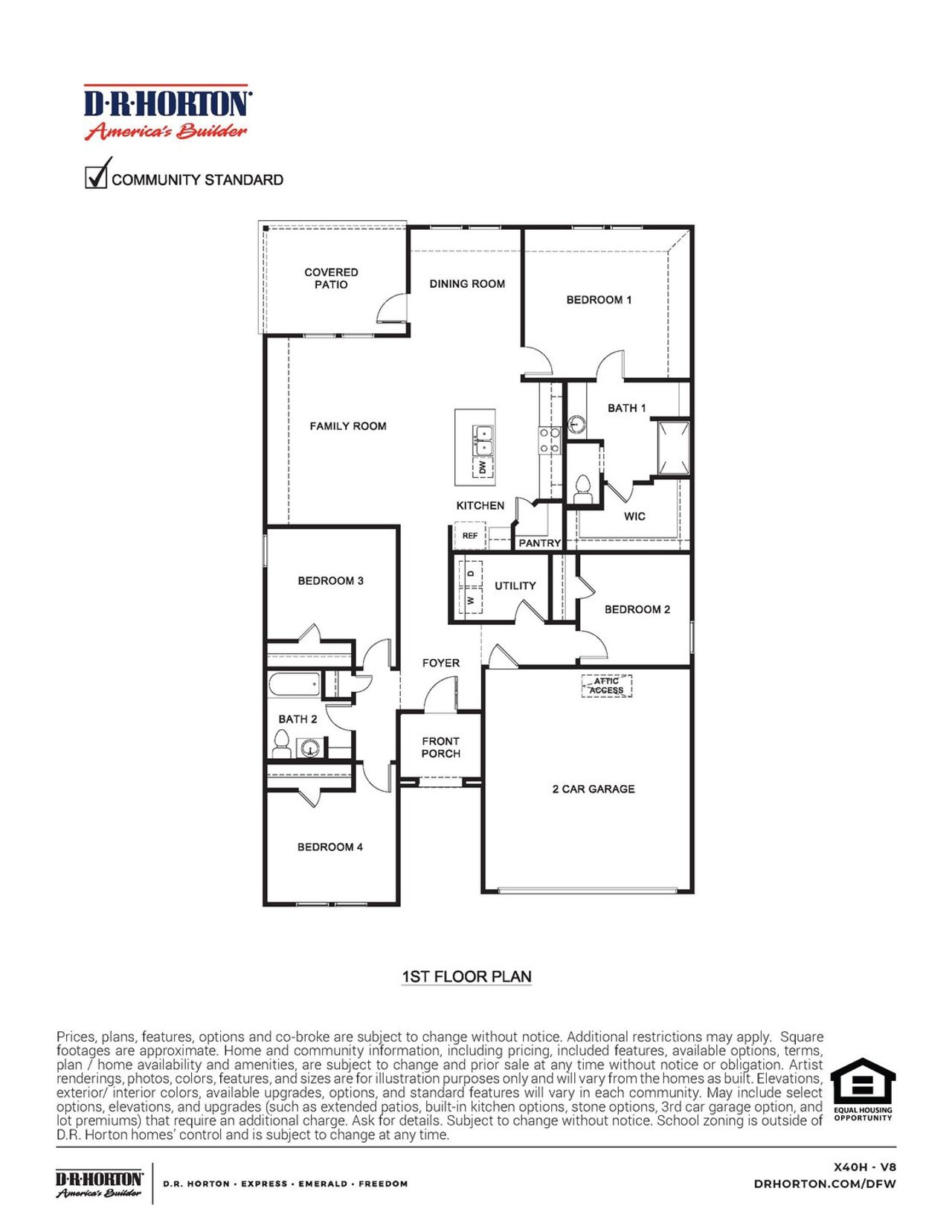 2D floor plan layout of this home in Northspur, Terrell, TX (Image 2).