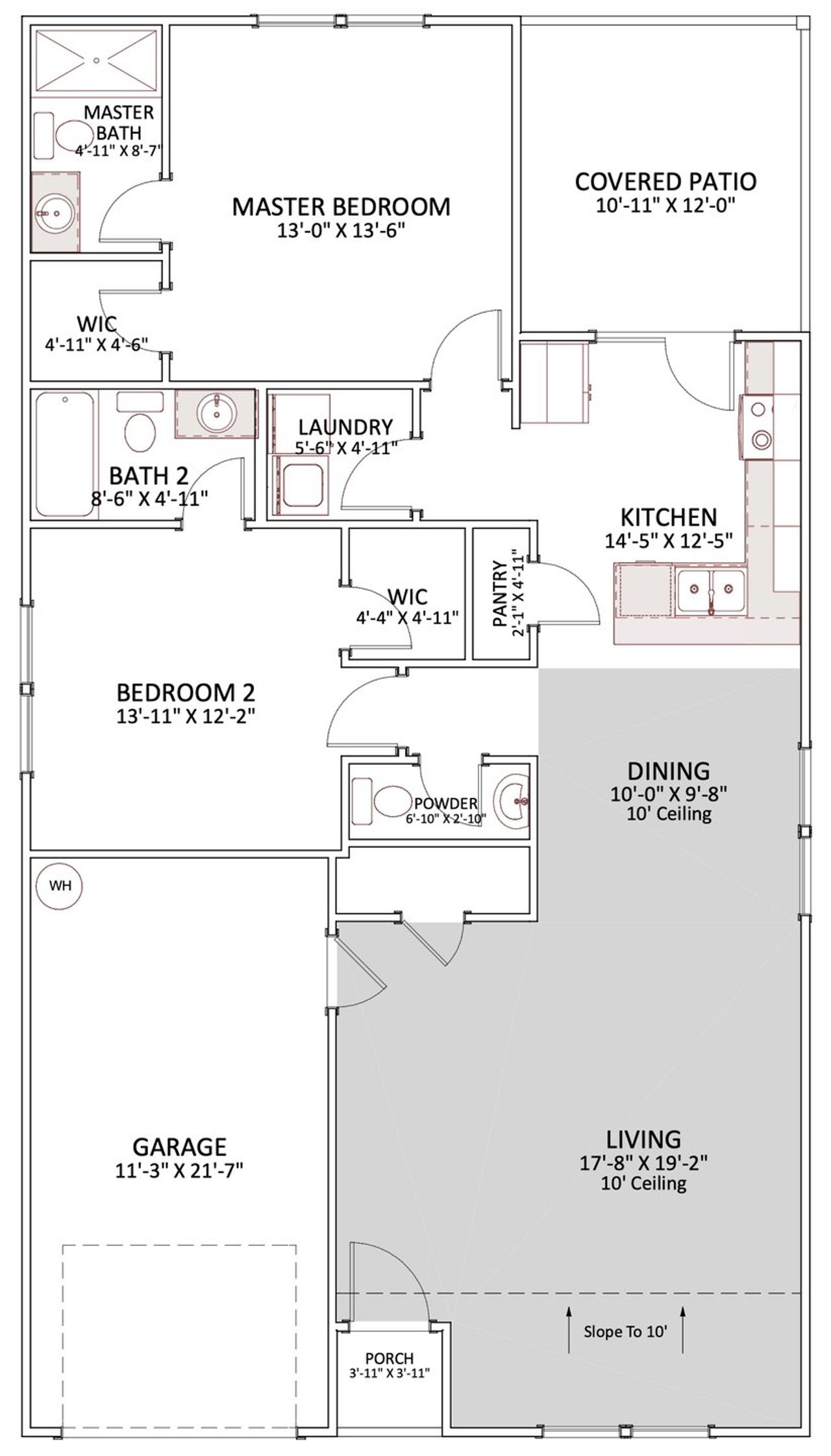 2D floor plan layout for the Wrenley by Enchanted Homes in Cleveland Meadows, Spartanburg, SC (Image 2).