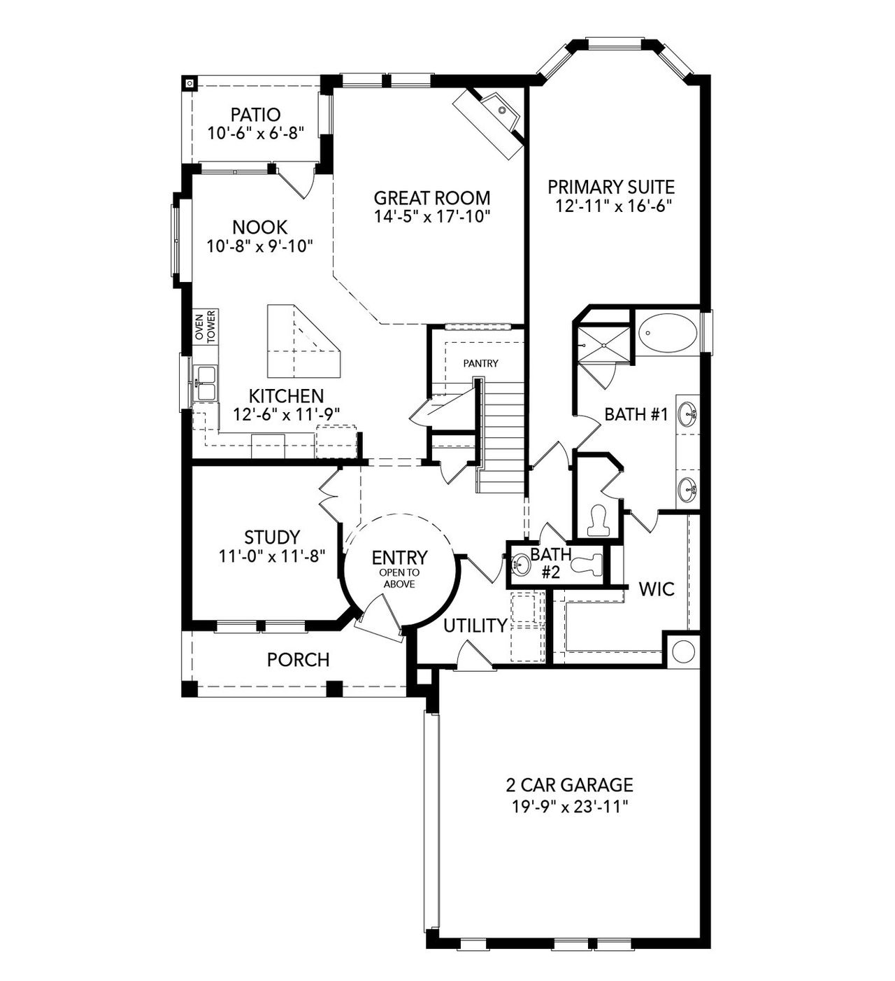 2D floor plan layout of this home in Country Lakes, Denton, TX (Image 2).