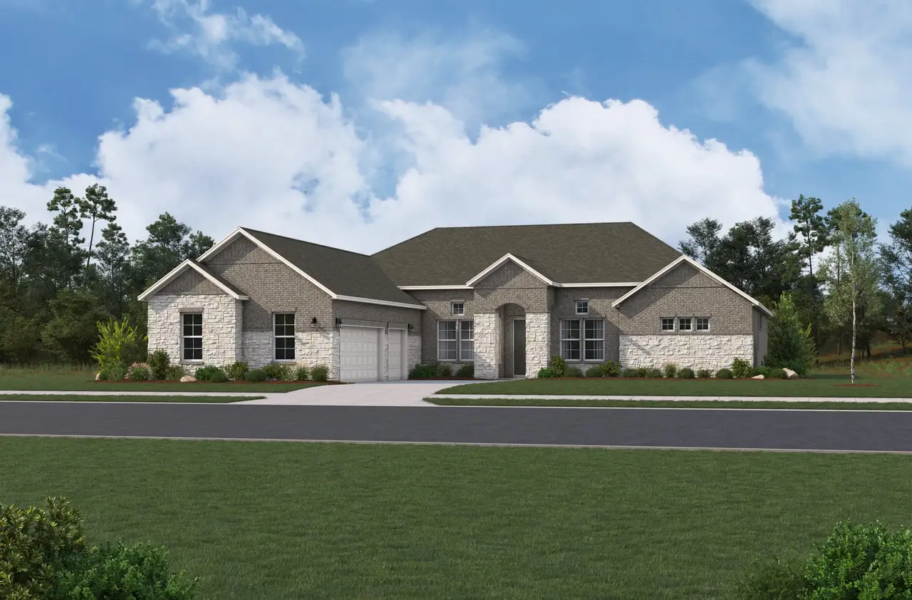 Representative exterior photo of a completed home built from the Campania by Beazer Homes in Harvest Hills, Marion, TX (Image 2).