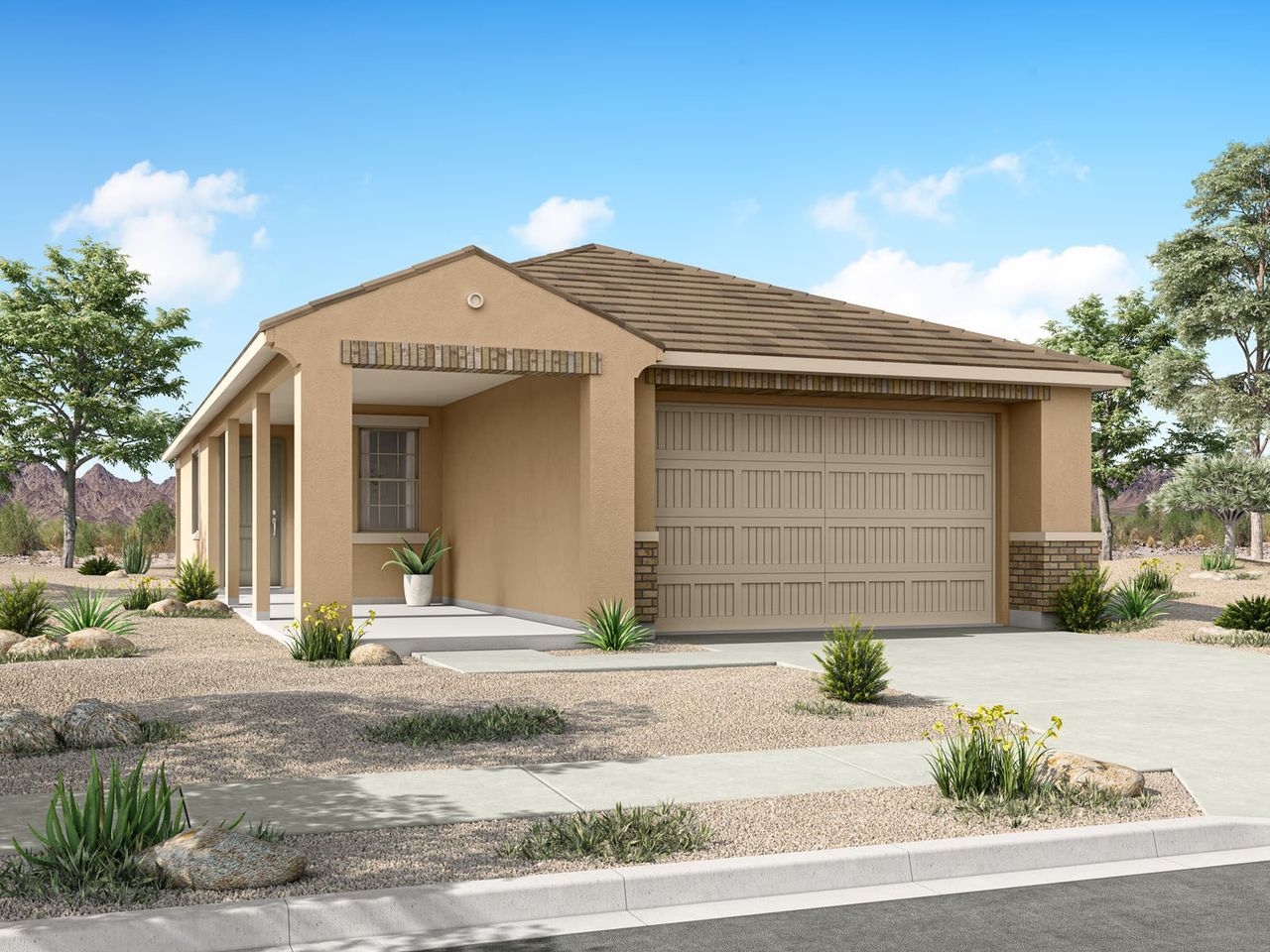 Representative exterior photo of a completed home built from the Almond by Mattamy Homes in Baker Farms, Phoenix, AZ (Image 2).