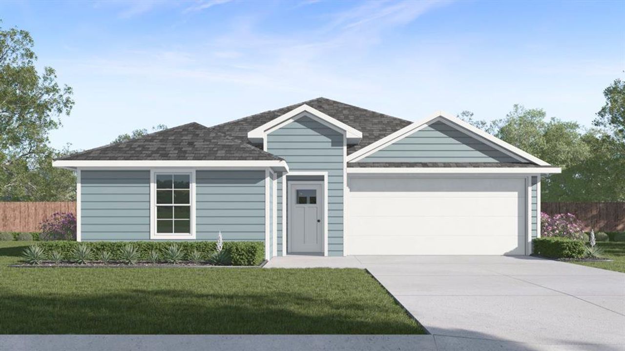 Front exterior of a new home in Waverly Estates, Josephine, TX, highlighting curb appeal (Image 2).