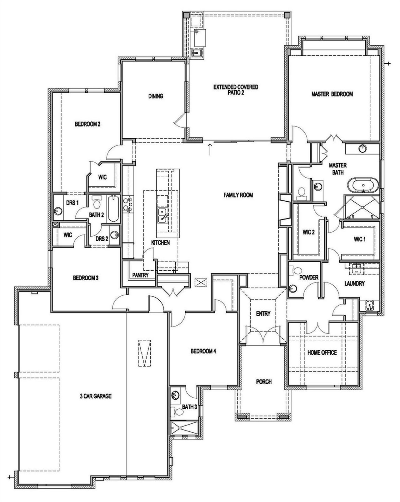 2D floor plan layout of this home in Leander Estates, Leander, TX (Image 2).