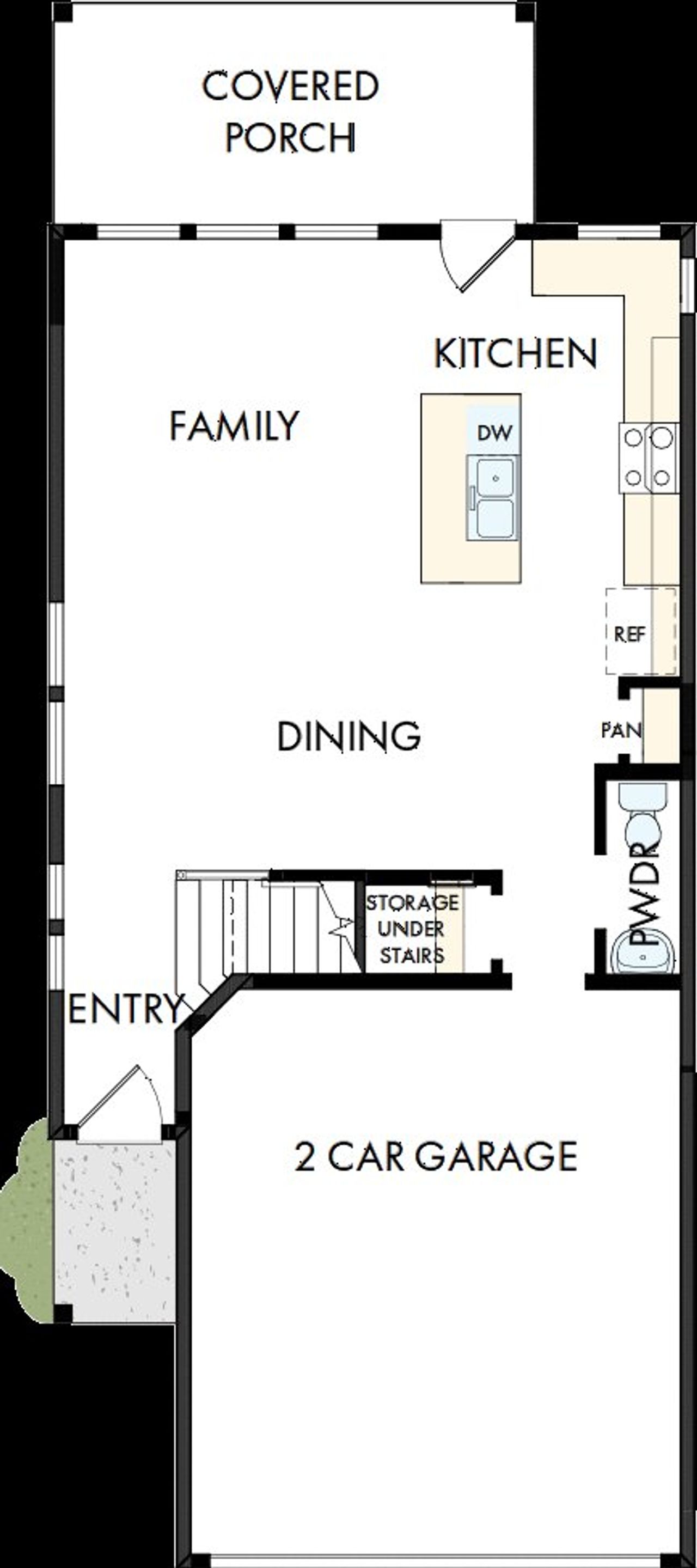 2D floor plan layout of this home in Double Creek Crossing, Round Rock, TX (Image 2).