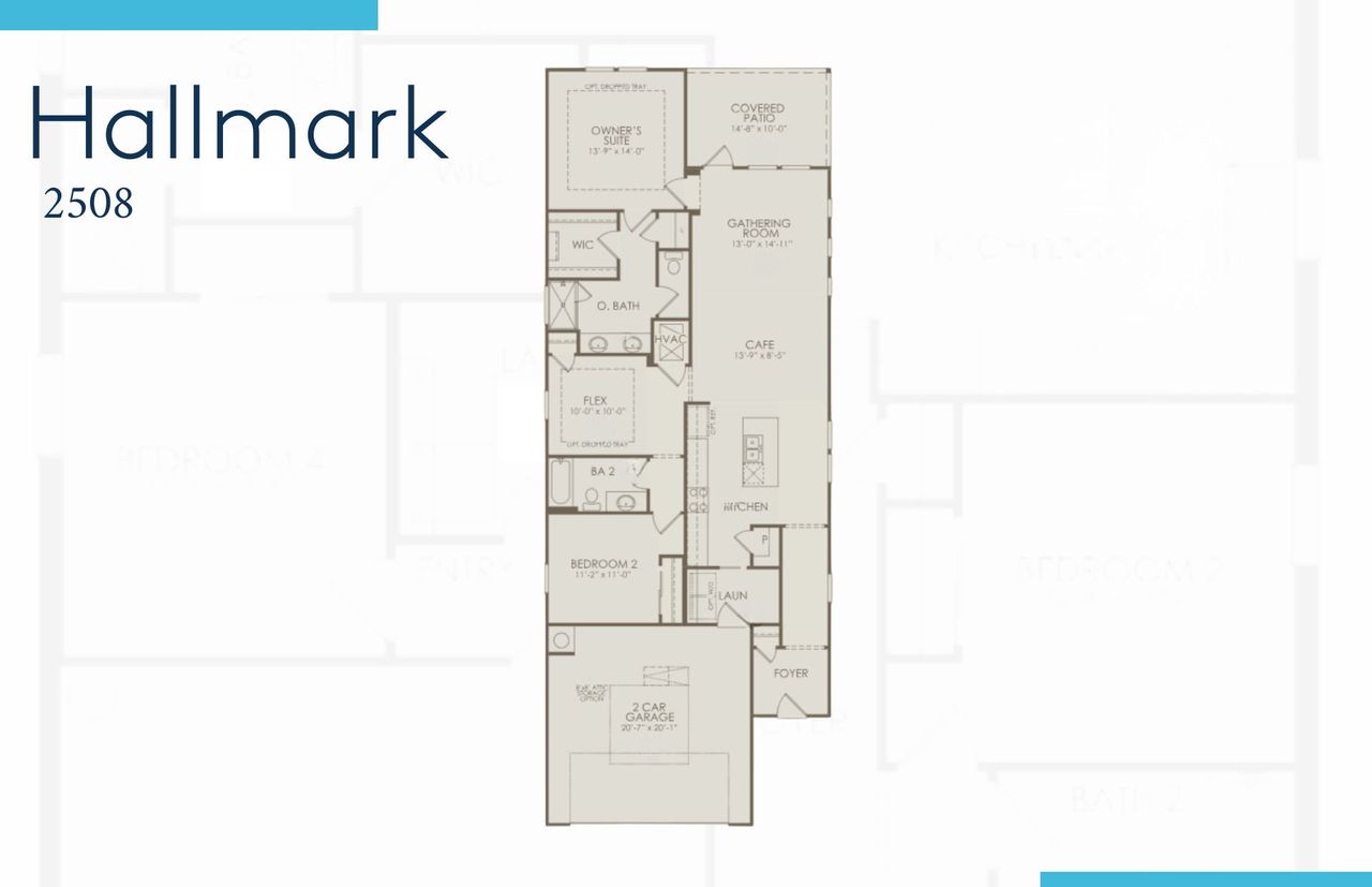 2D floor plan layout of this home in Del Webb North Myrtle Beach, Myrtle Beach, SC (Image 2).
