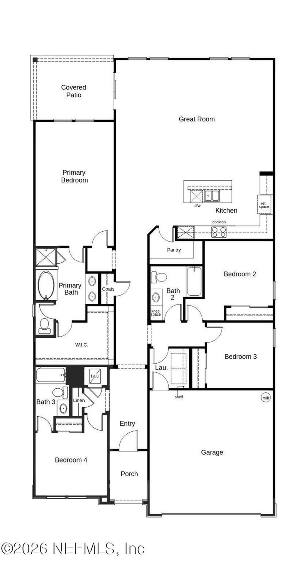 2D floor plan layout of this home in , Jacksonville, FL (Image 2).