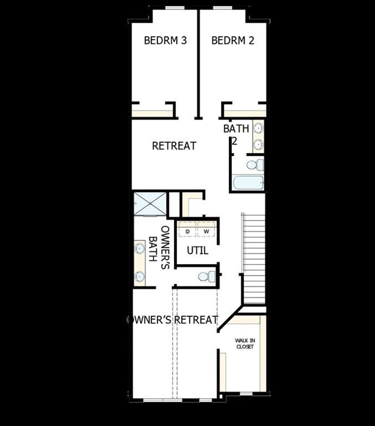 2D floor plan layout of this home in Hillside at Las Colinas, Irving, TX (Image 2).
