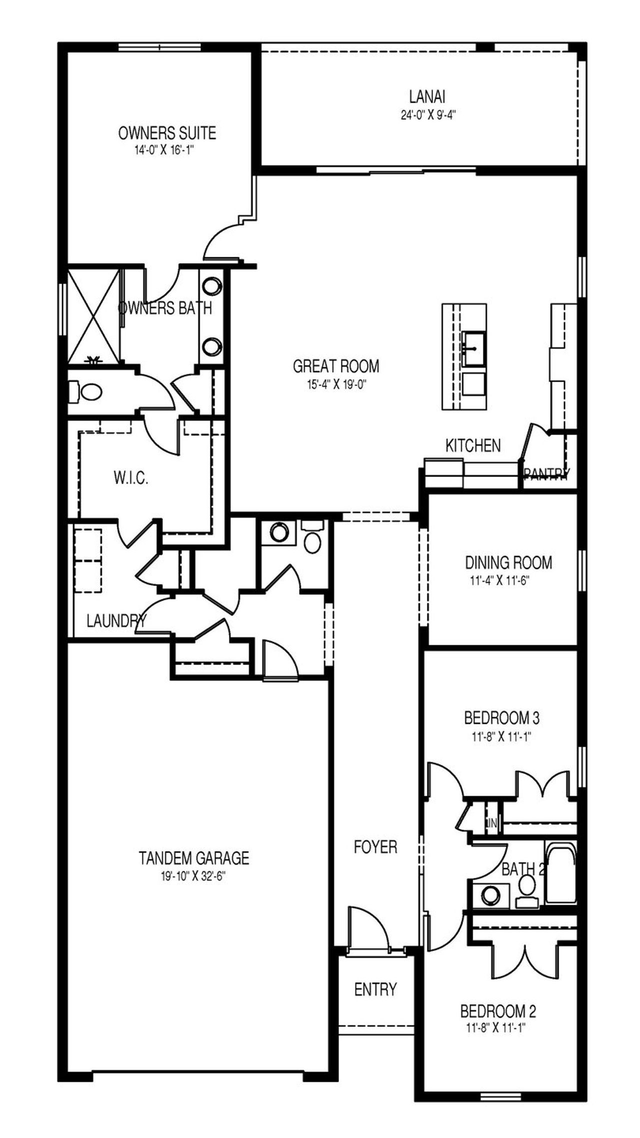 2D floor plan layout for the SHELBY by D.R. Horton in Palmetto Landing at Babcock Ranch, Punta Gorda, FL (Image 2).