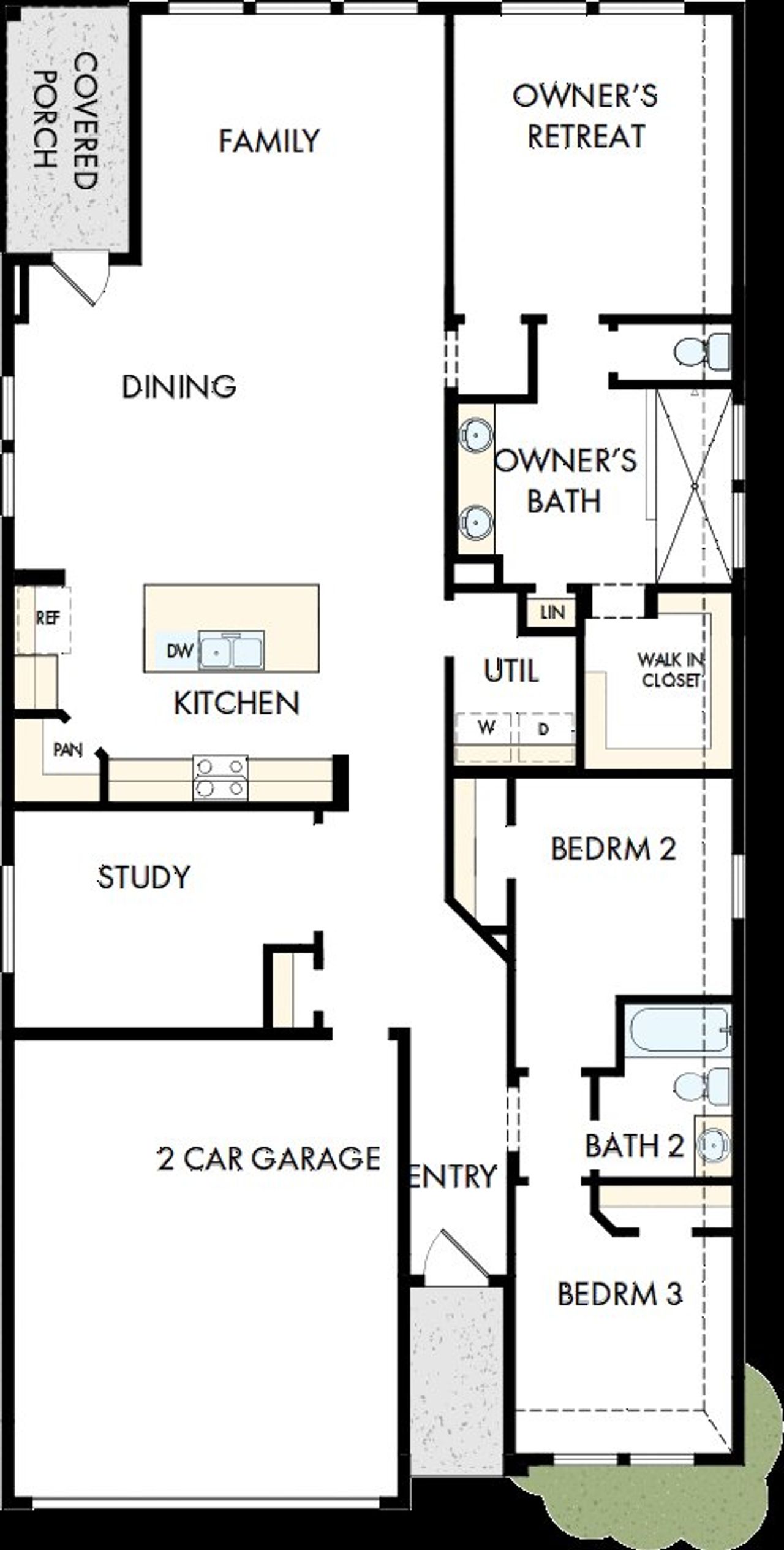2D floor plan layout of this home in Briggs Ranch – Select Classic Series, San Antonio, TX (Image 2).