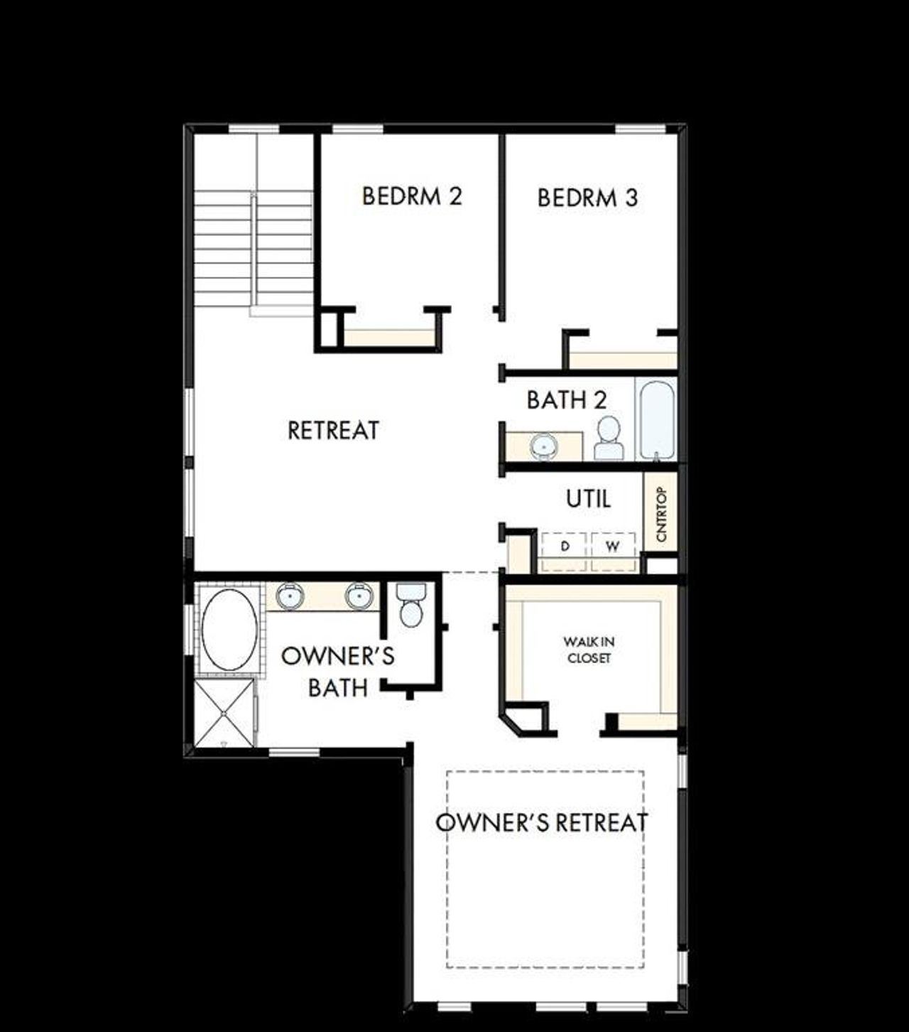 2D floor plan layout of this home in Painted Tree Woodland West – Village, McKinney, TX (Image 2).